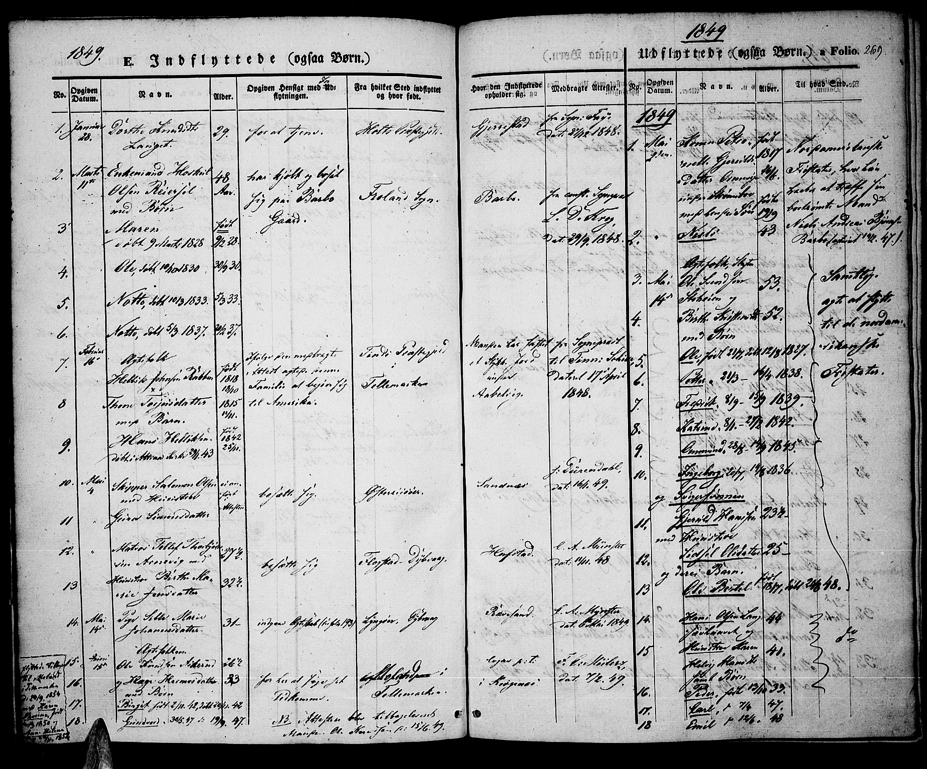 Tromøy sokneprestkontor, AV/SAK-1111-0041/F/Fa/L0005: Parish register (official) no. A 5, 1847-1856, p. 269