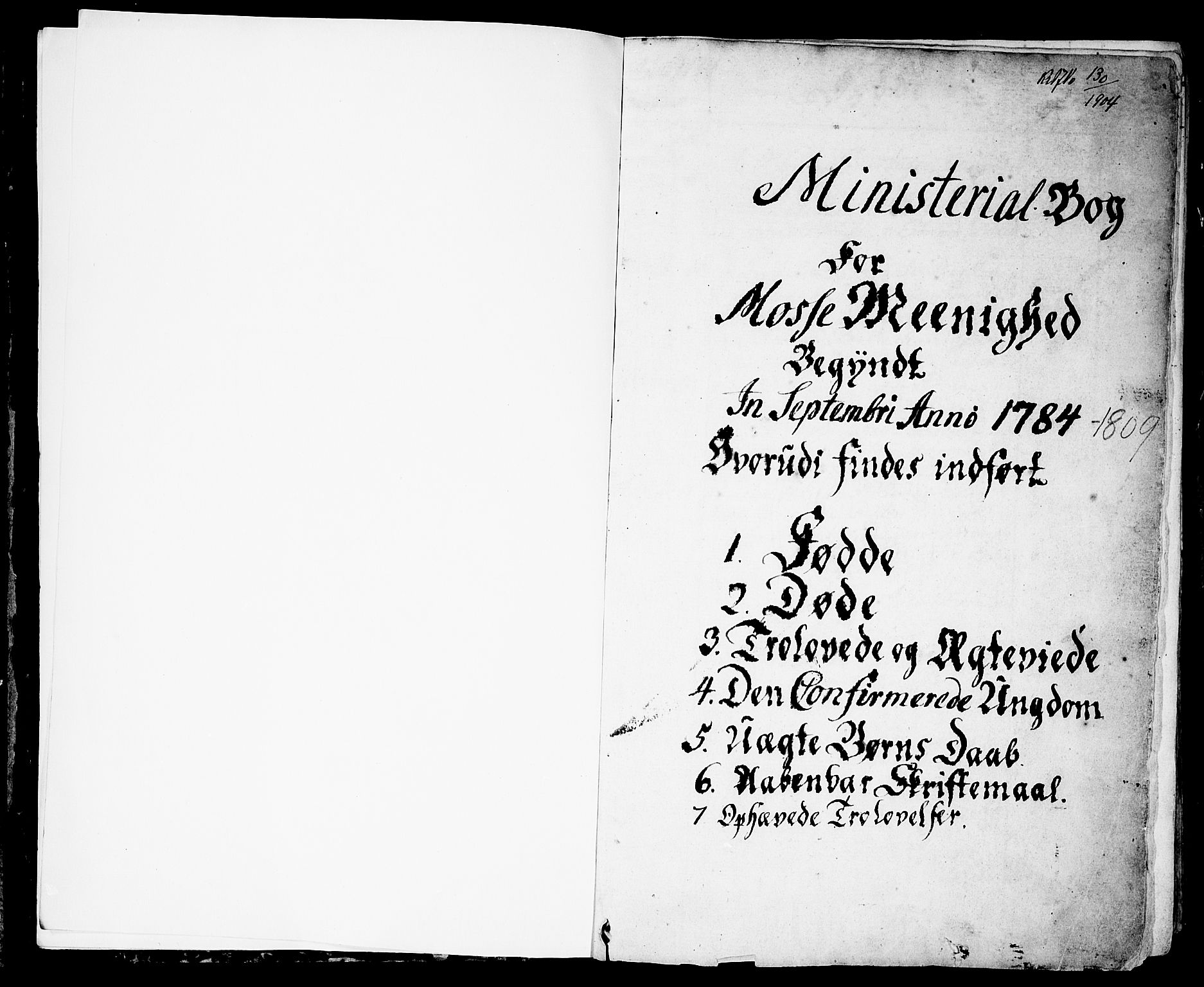 Moss prestekontor Kirkebøker, AV/SAO-A-2003/F/Fa/L0004: Parish register (official) no. I 4, 1784-1808, p. 0-1