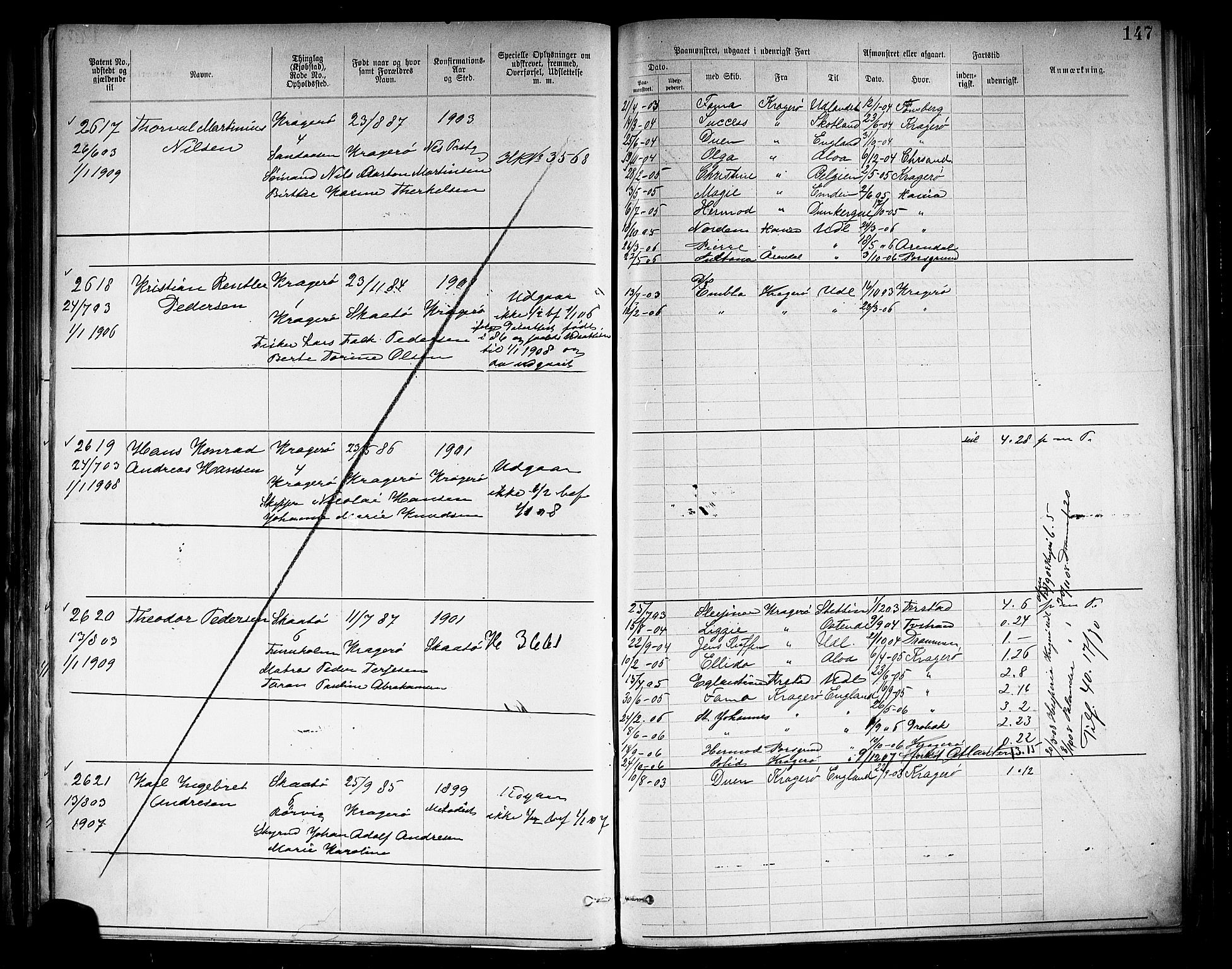 Kragerø innrulleringskontor, AV/SAKO-A-830/F/Fb/L0004: Annotasjonsrulle, 1892, p. 160