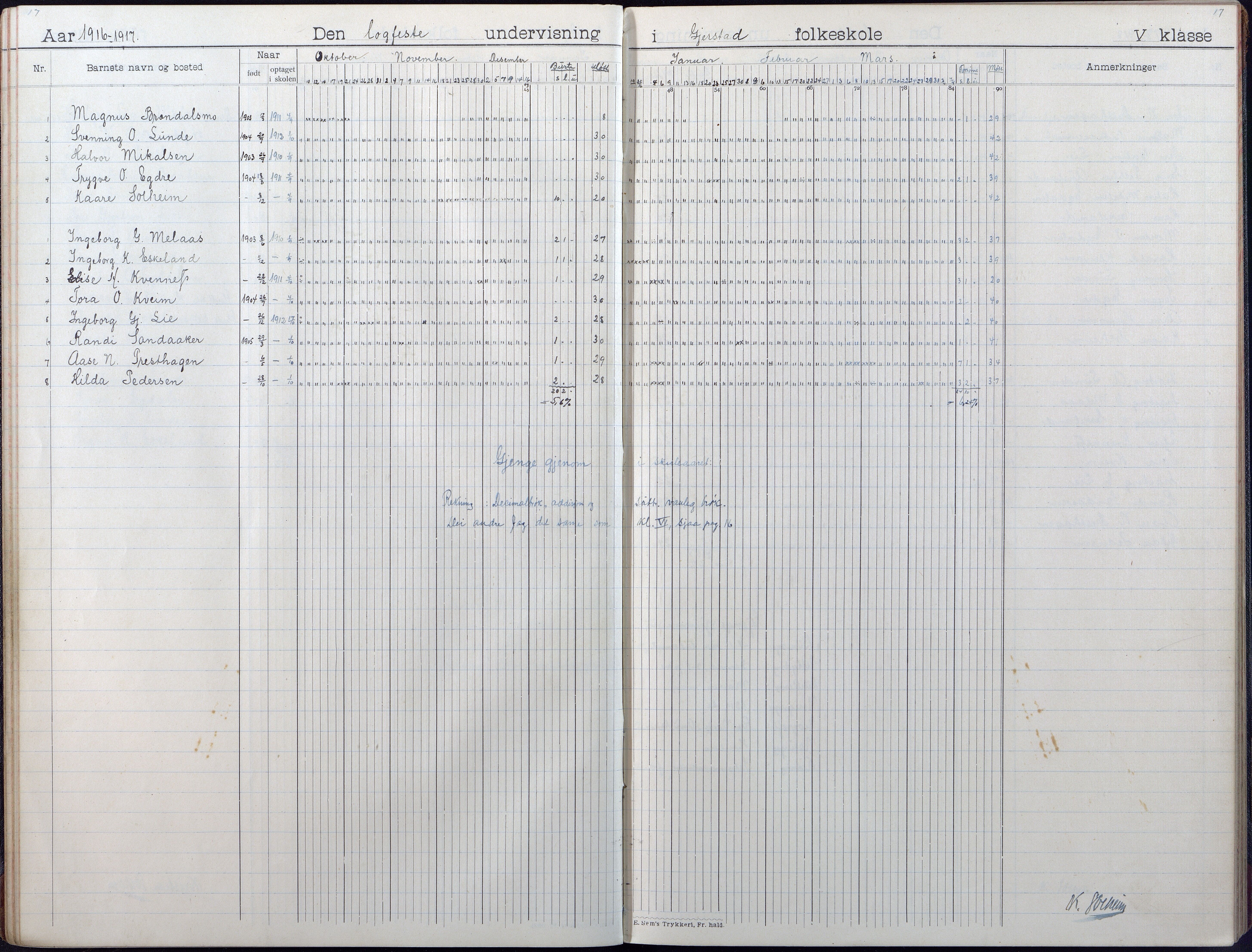 Gjerstad Kommune, Gjerstad Skole, AAKS/KA0911-550a/F01/L0010: Dagbok, 1908-1934, p. 17