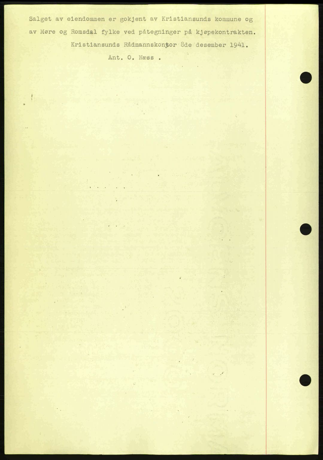 Kristiansund byfogd, AV/SAT-A-4587/A/27: Mortgage book no. 34, 1941-1945, Diary no: : 9/1942