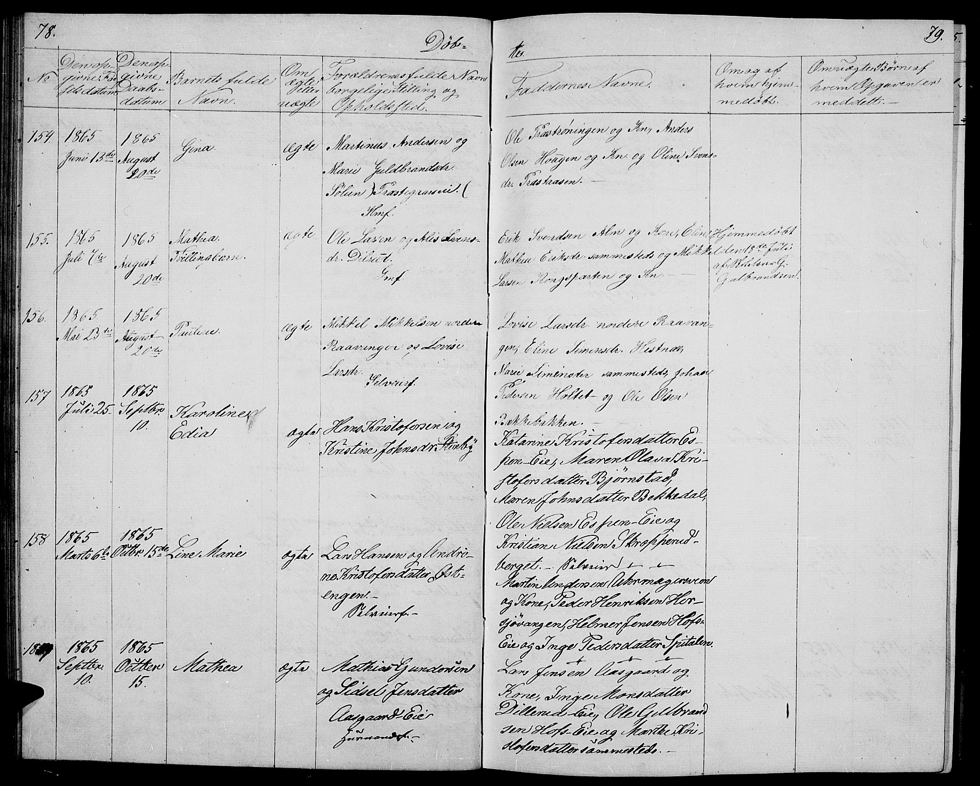 Stange prestekontor, AV/SAH-PREST-002/L/L0004: Parish register (copy) no. 4, 1861-1869, p. 78-79