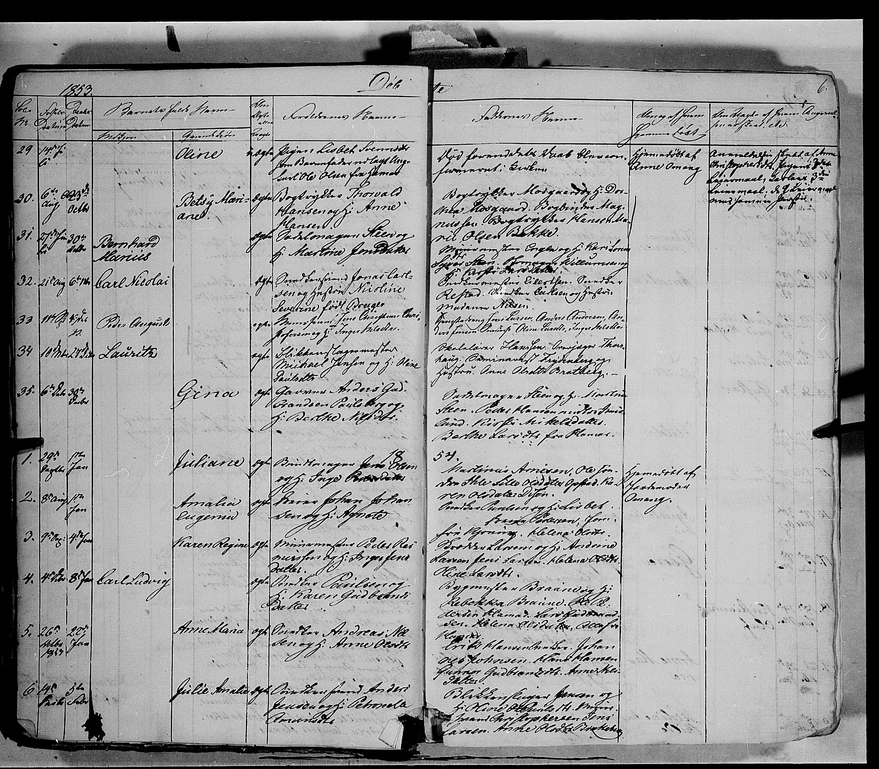 Vang prestekontor, Hedmark, SAH/PREST-008/H/Ha/Haa/L0011: Parish register (official) no. 11, 1852-1877, p. 6
