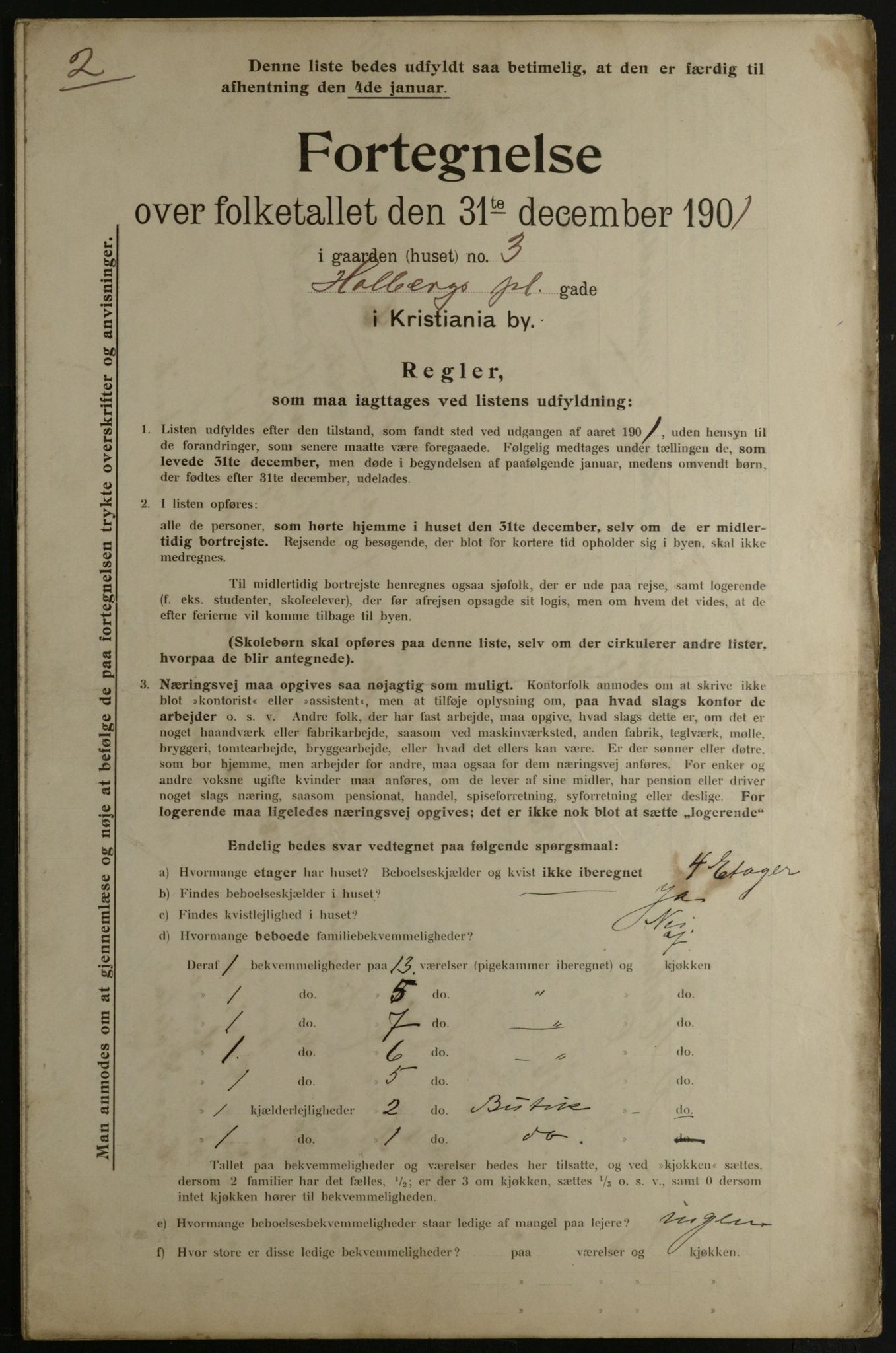 OBA, Municipal Census 1901 for Kristiania, 1901, p. 6399