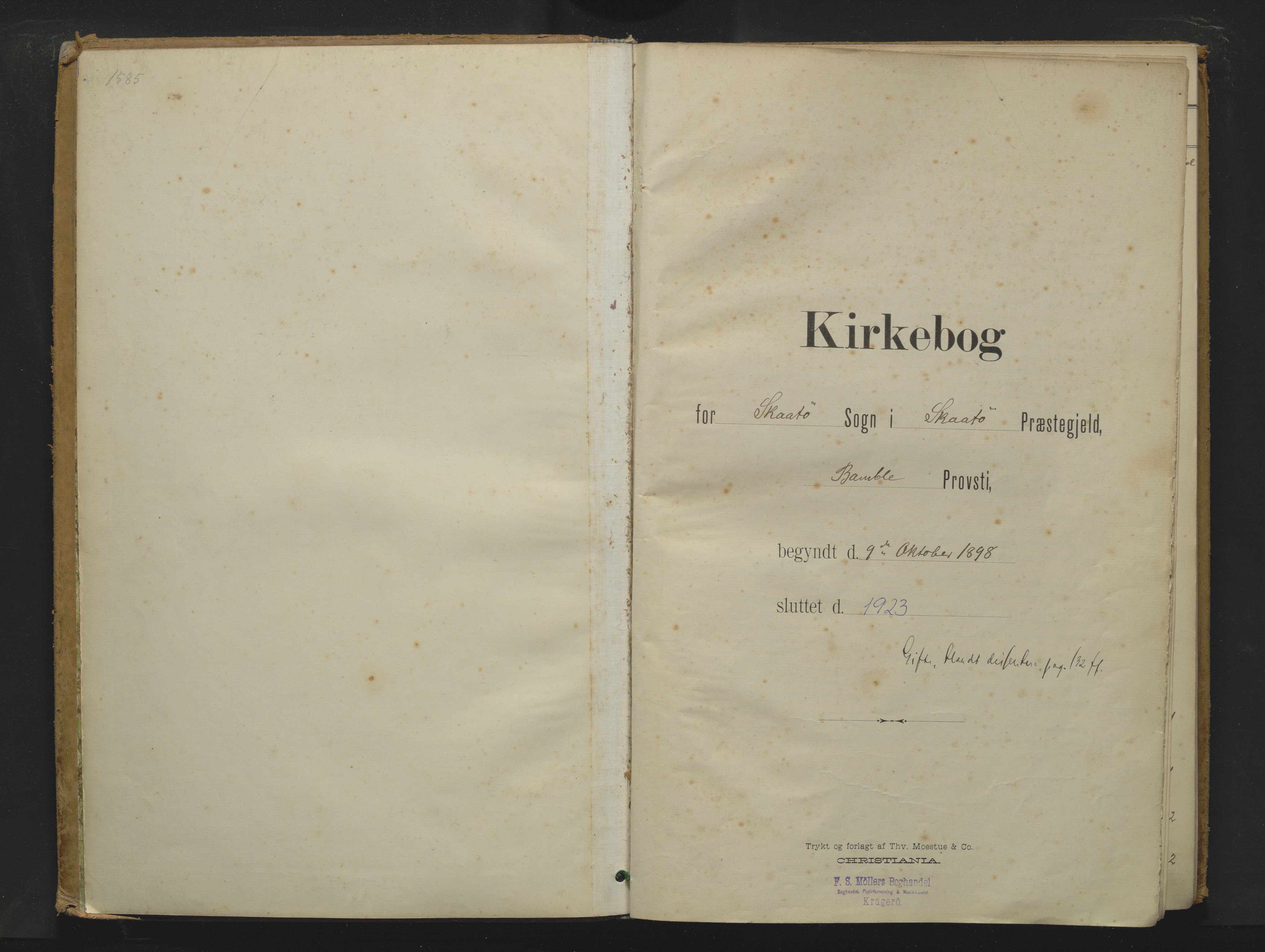 Skåtøy kirkebøker, SAKO/A-304/F/Fa/L0007: Parish register (official) no. I 7, 1898-1923