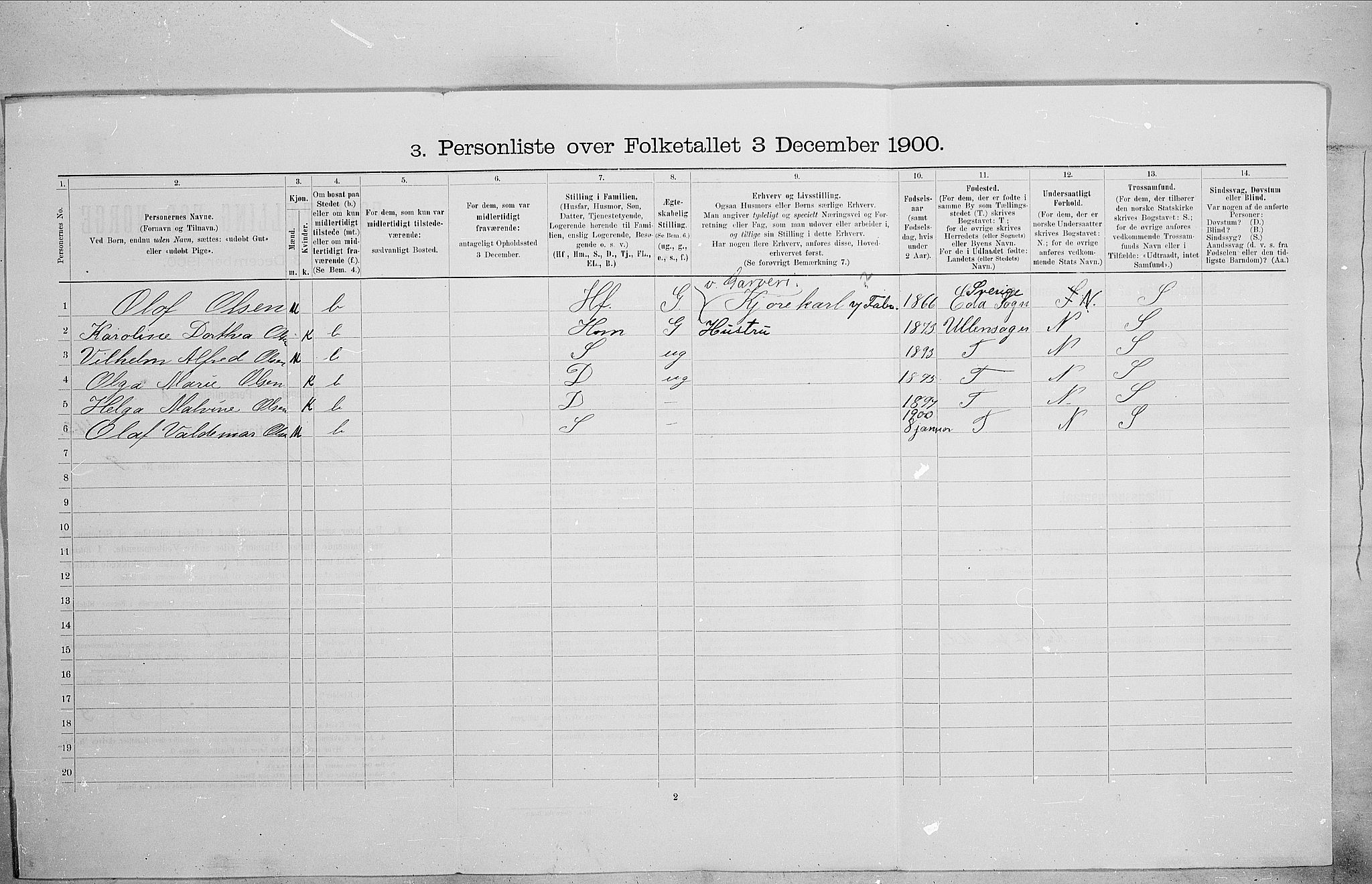 SAO, 1900 census for Kristiania, 1900, p. 63480