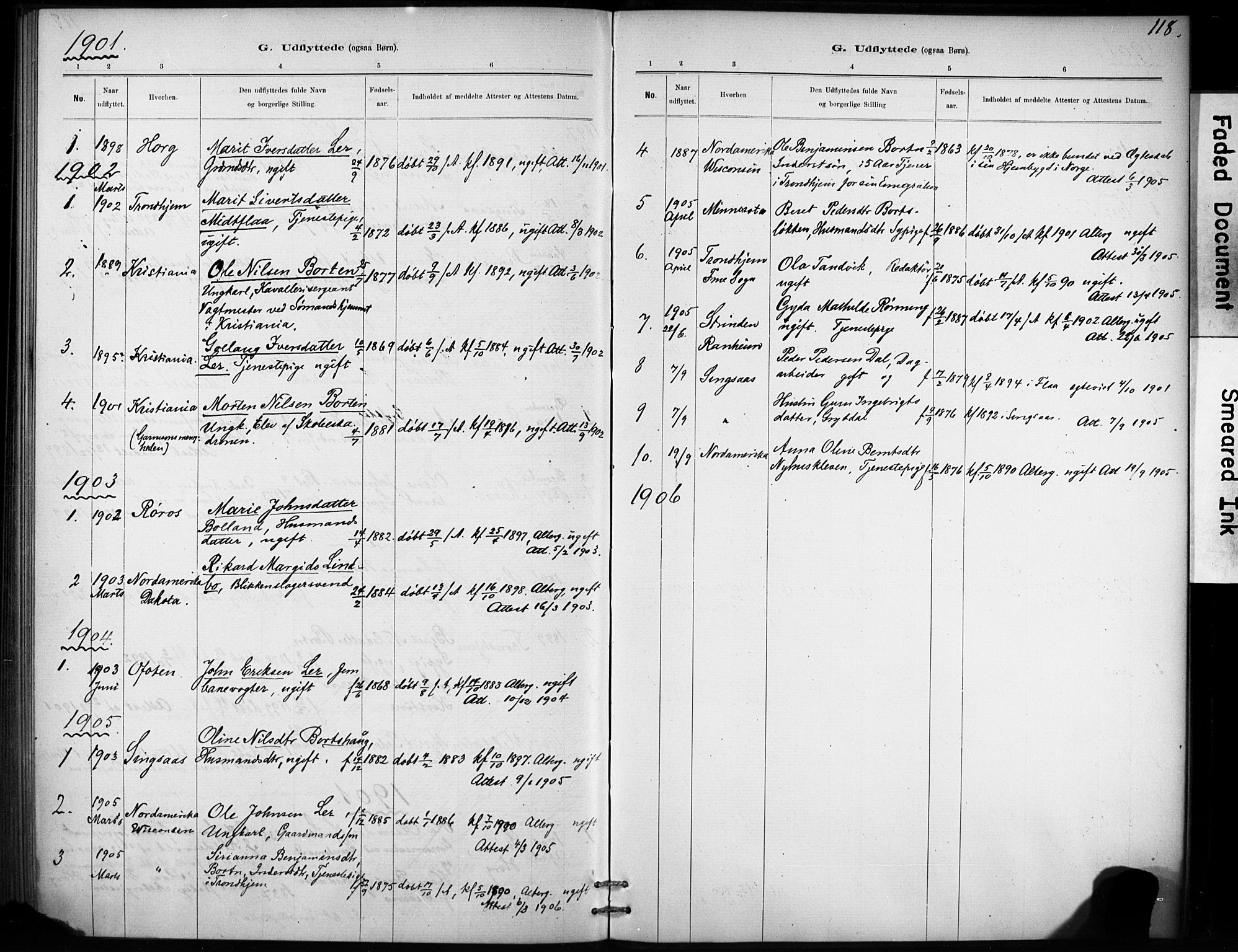 Ministerialprotokoller, klokkerbøker og fødselsregistre - Sør-Trøndelag, AV/SAT-A-1456/693/L1119: Parish register (official) no. 693A01, 1887-1905, p. 118