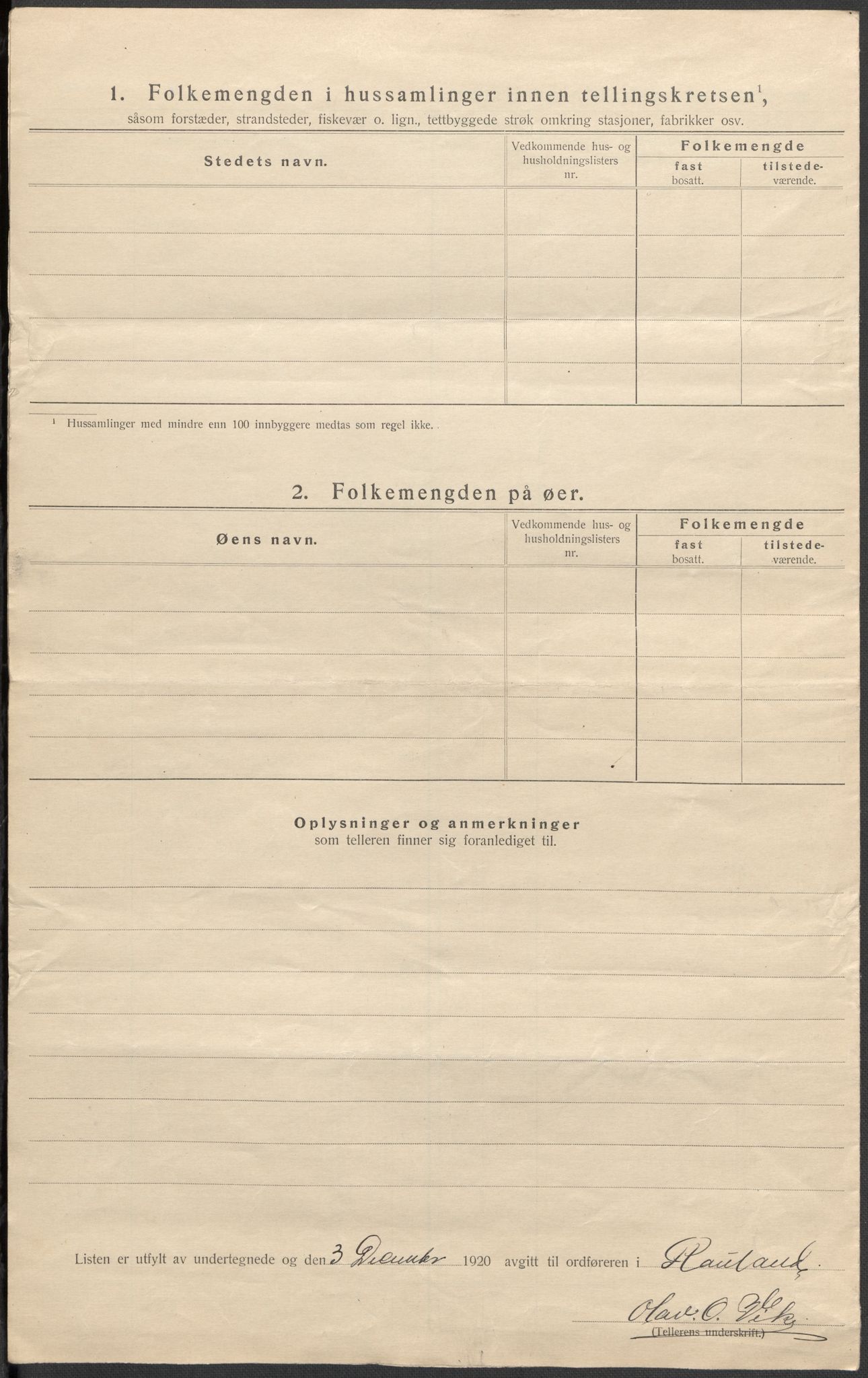 SAKO, 1920 census for Rauland, 1920, p. 31
