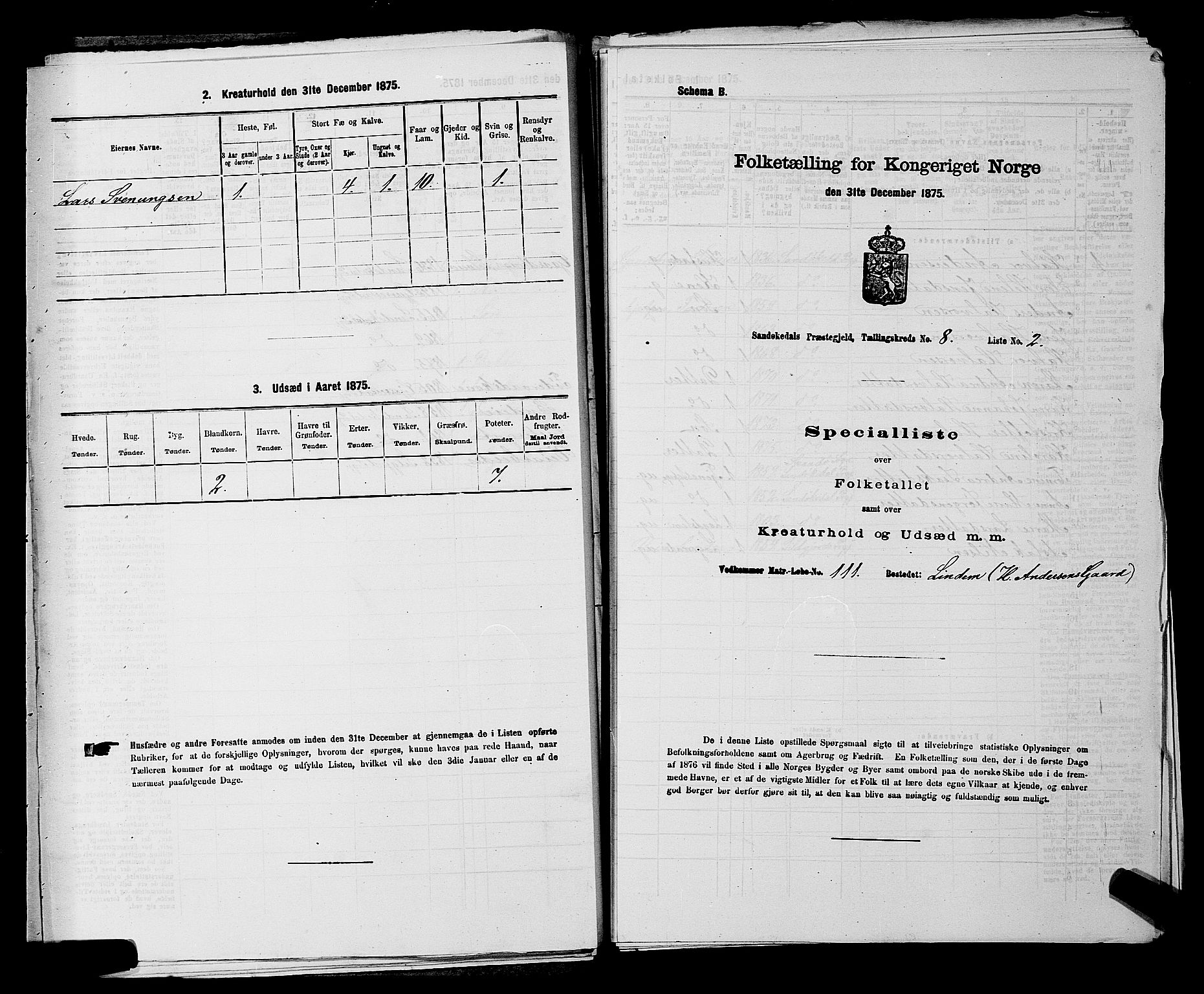 SAKO, 1875 census for 0816P Sannidal, 1875, p. 600