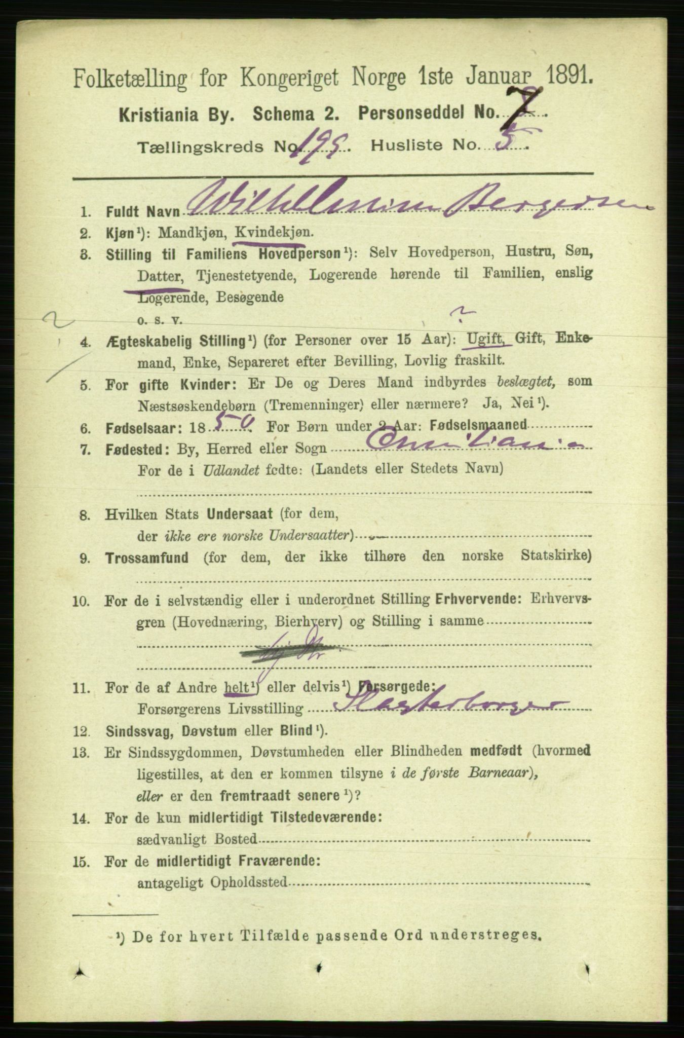 RA, 1891 census for 0301 Kristiania, 1891, p. 119792