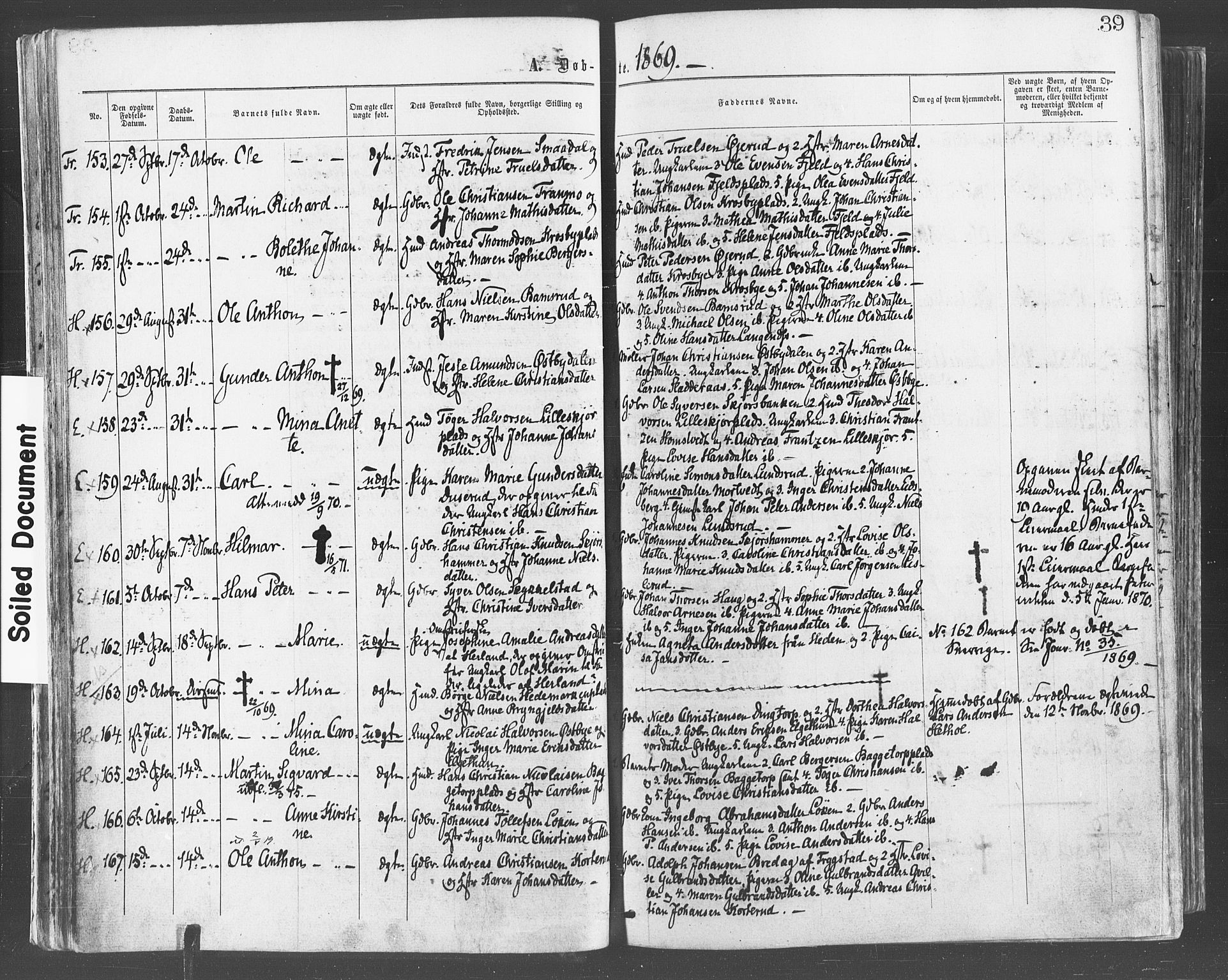 Eidsberg prestekontor Kirkebøker, AV/SAO-A-10905/F/Fa/L0011: Parish register (official) no. I 11, 1867-1878, p. 39