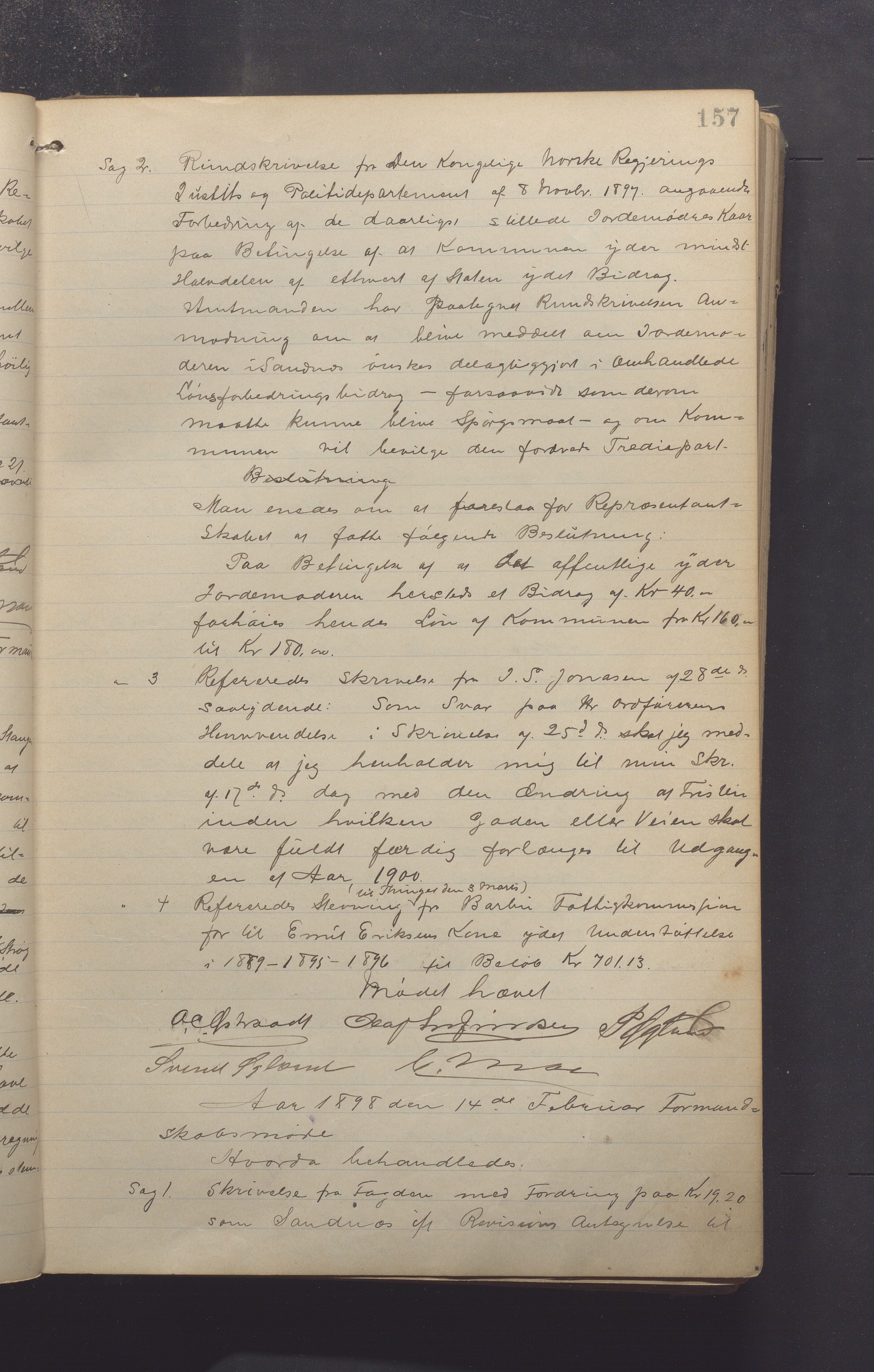 Sandnes kommune - Formannskapet og Bystyret, IKAR/K-100188/Aa/L0005: Møtebok, 1896-1902, p. 157