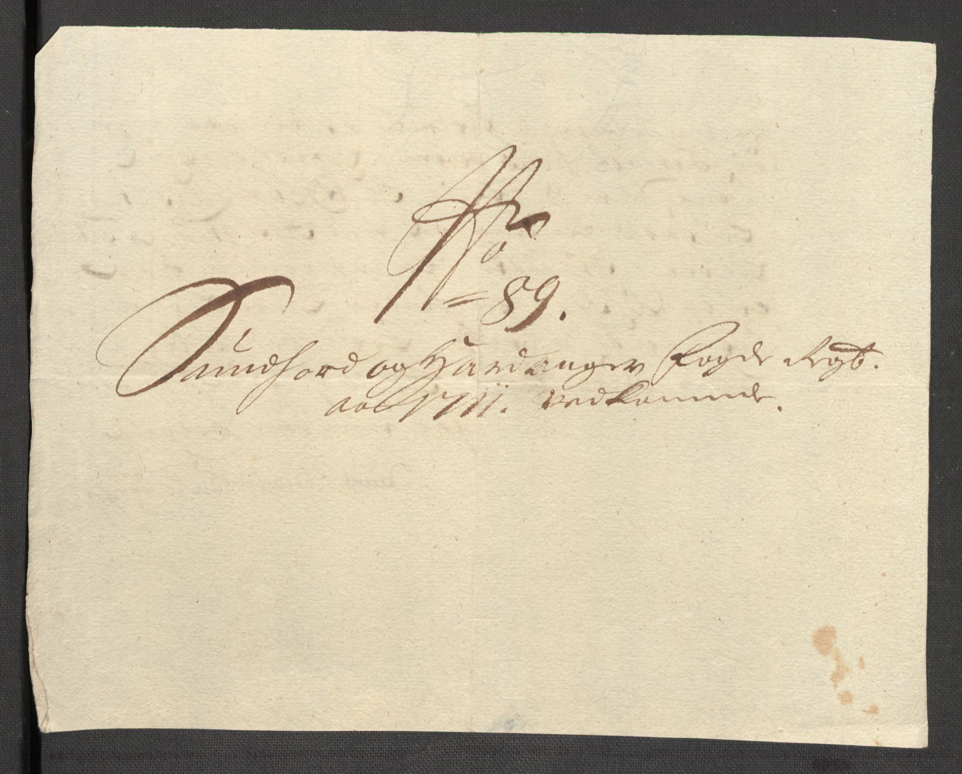 Rentekammeret inntil 1814, Reviderte regnskaper, Fogderegnskap, AV/RA-EA-4092/R48/L2987: Fogderegnskap Sunnhordland og Hardanger, 1711, p. 321