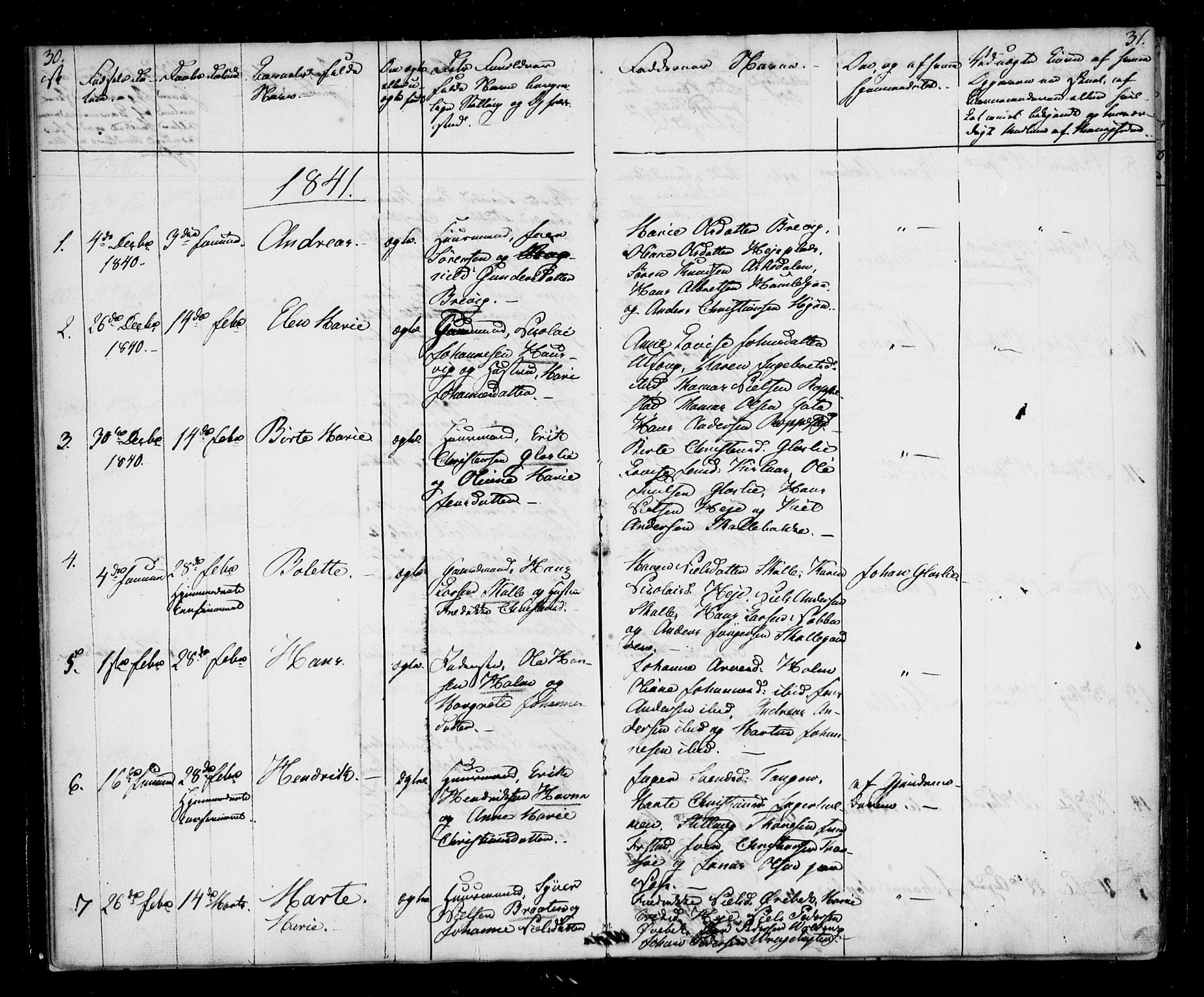 Borge prestekontor Kirkebøker, AV/SAO-A-10903/F/Fb/L0001: Parish register (official) no. II 1, 1836-1852, p. 30-31