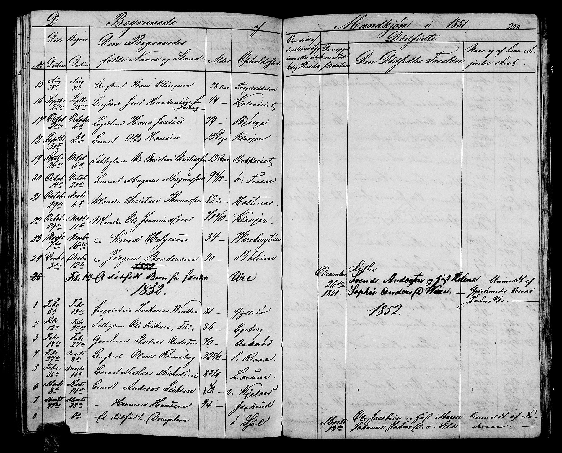 Sande Kirkebøker, AV/SAKO-A-53/G/Ga/L0002: Parish register (copy) no. 2, 1847-1863, p. 258