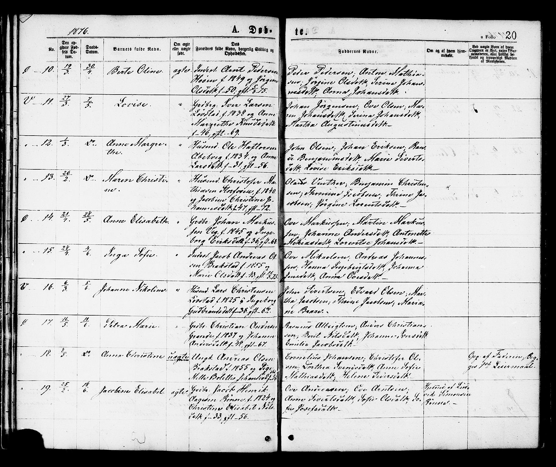 Ministerialprotokoller, klokkerbøker og fødselsregistre - Sør-Trøndelag, AV/SAT-A-1456/659/L0738: Parish register (official) no. 659A08, 1876-1878, p. 20