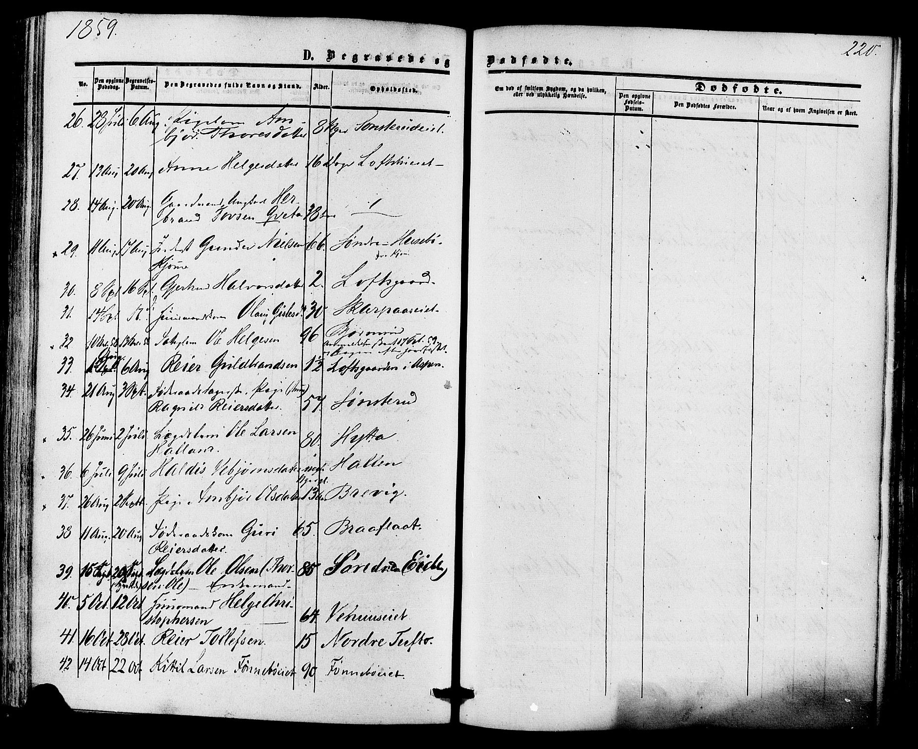Nore kirkebøker, SAKO/A-238/F/Fa/L0003: Parish register (official) no. I 3, 1858-1866, p. 220