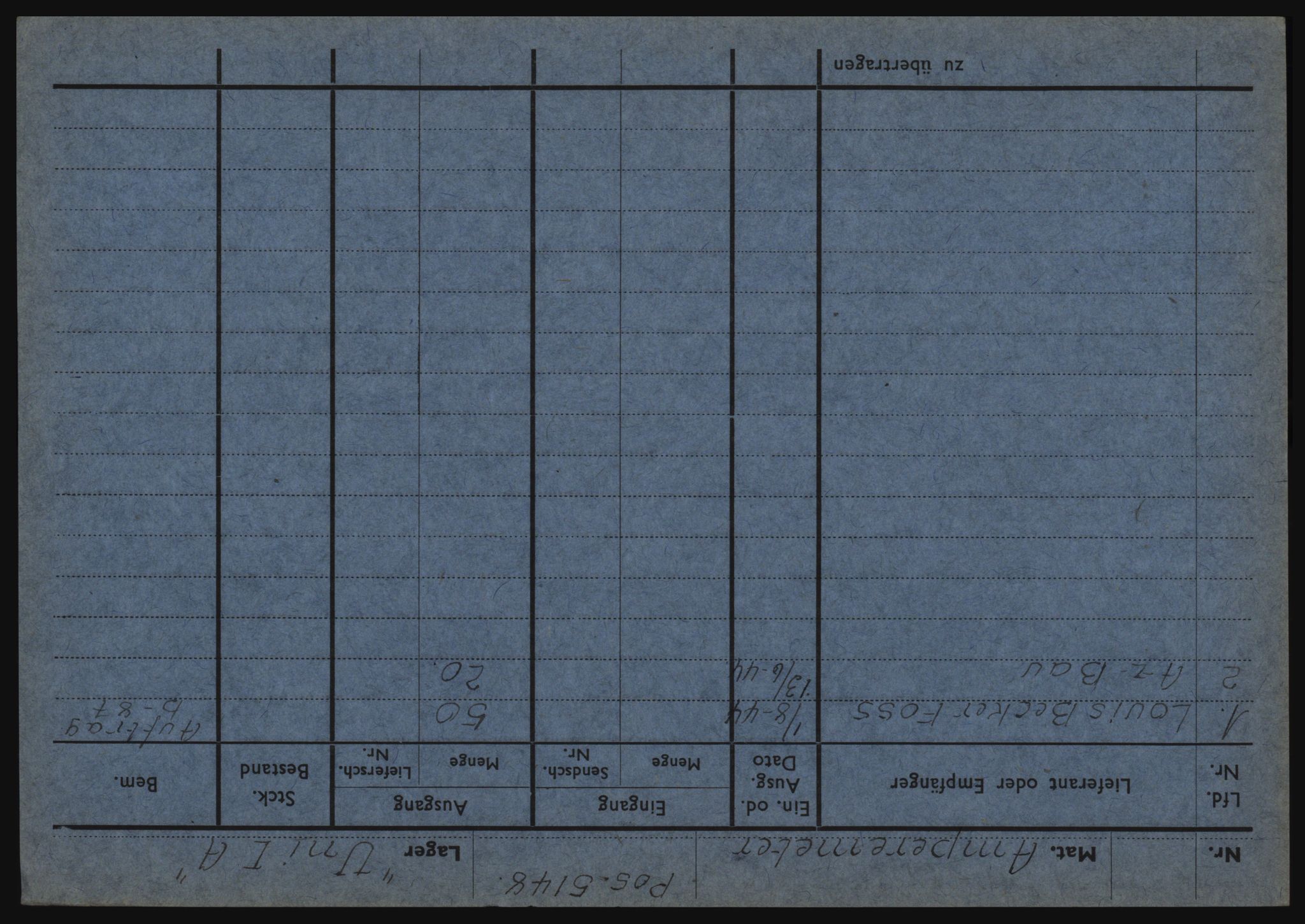 Tyske arkiver, Organisation Todt (OT), Einsatzgruppe Wiking, AV/RA-RAFA-2188/1/O/O12/L0002: Kartotek - Elektromaterial etc A-Z, 1940-1945, p. 13