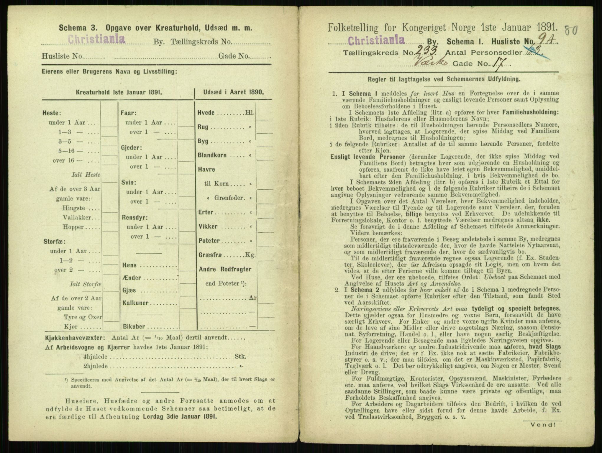 RA, 1891 census for 0301 Kristiania, 1891, p. 143050