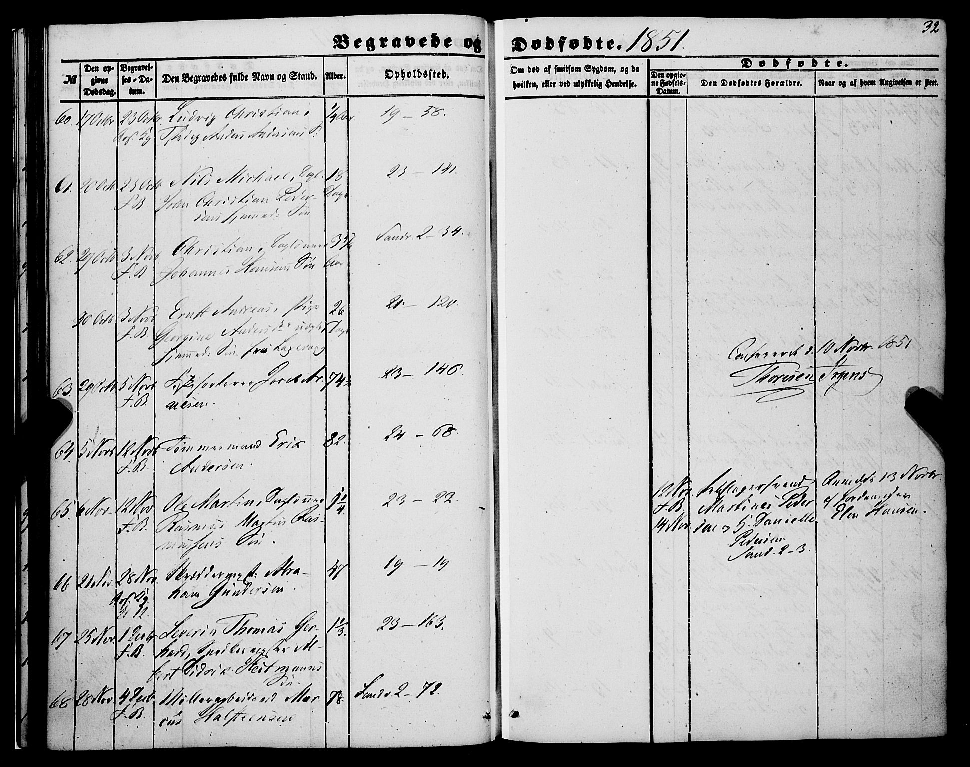 Korskirken sokneprestembete, SAB/A-76101/H/Haa: Parish register (official) no. E 2, 1848-1862, p. 32