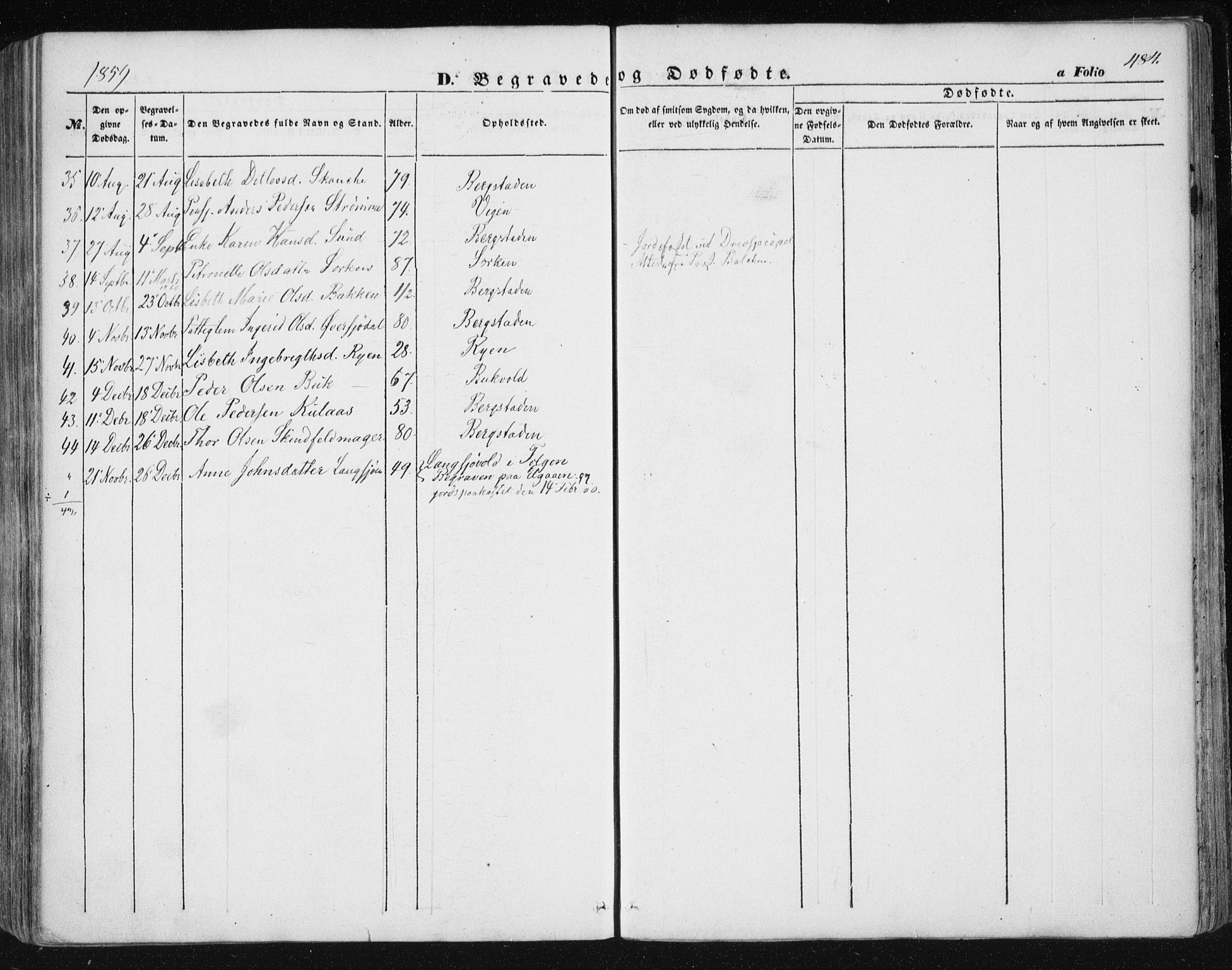 Ministerialprotokoller, klokkerbøker og fødselsregistre - Sør-Trøndelag, SAT/A-1456/681/L0931: Parish register (official) no. 681A09, 1845-1859, p. 484