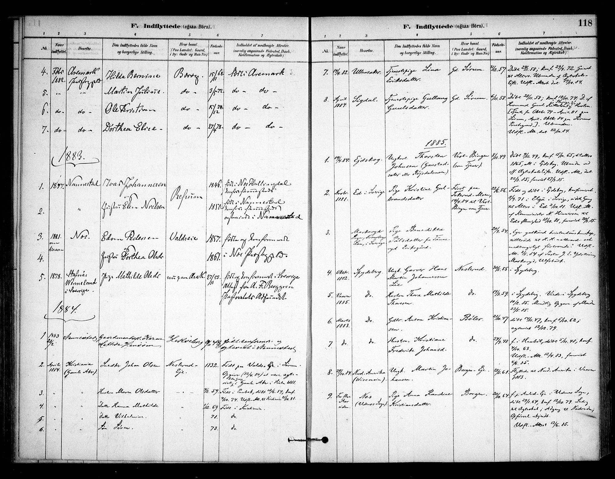 Sørum prestekontor Kirkebøker, AV/SAO-A-10303/F/Fa/L0008: Parish register (official) no. I 8, 1878-1914, p. 118