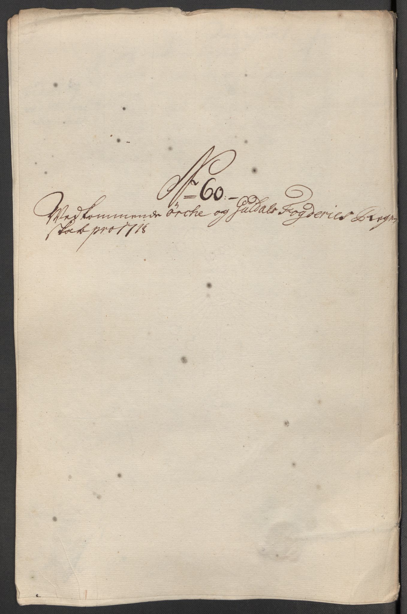 Rentekammeret inntil 1814, Reviderte regnskaper, Fogderegnskap, RA/EA-4092/R60/L3972: Fogderegnskap Orkdal og Gauldal, 1718, p. 126