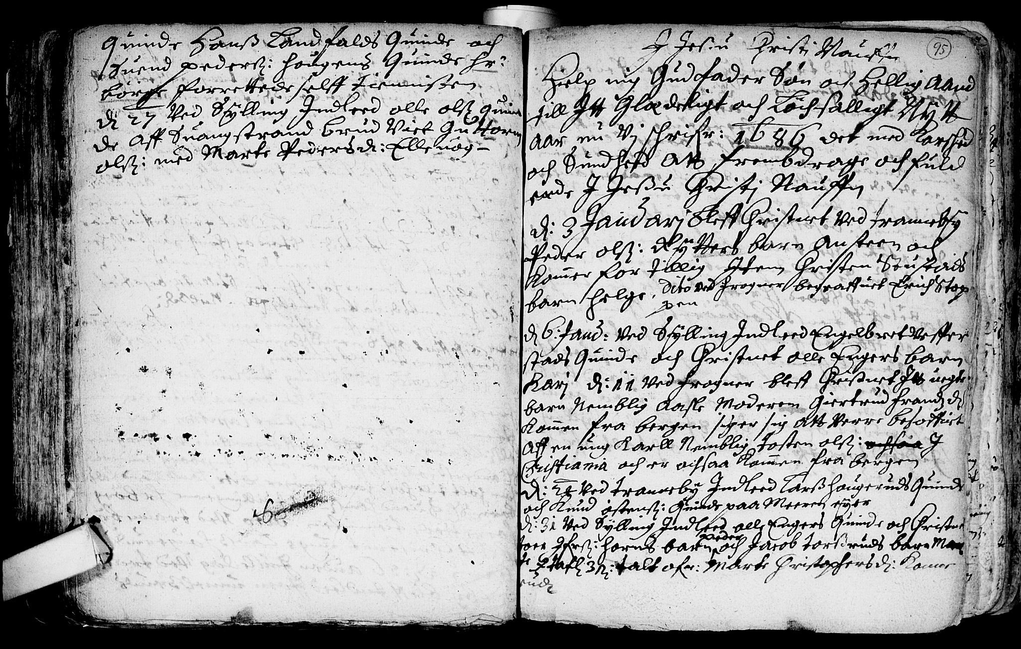 Lier kirkebøker, SAKO/A-230/F/Fa/L0001: Parish register (official) no. I 1, 1672-1701, p. 95