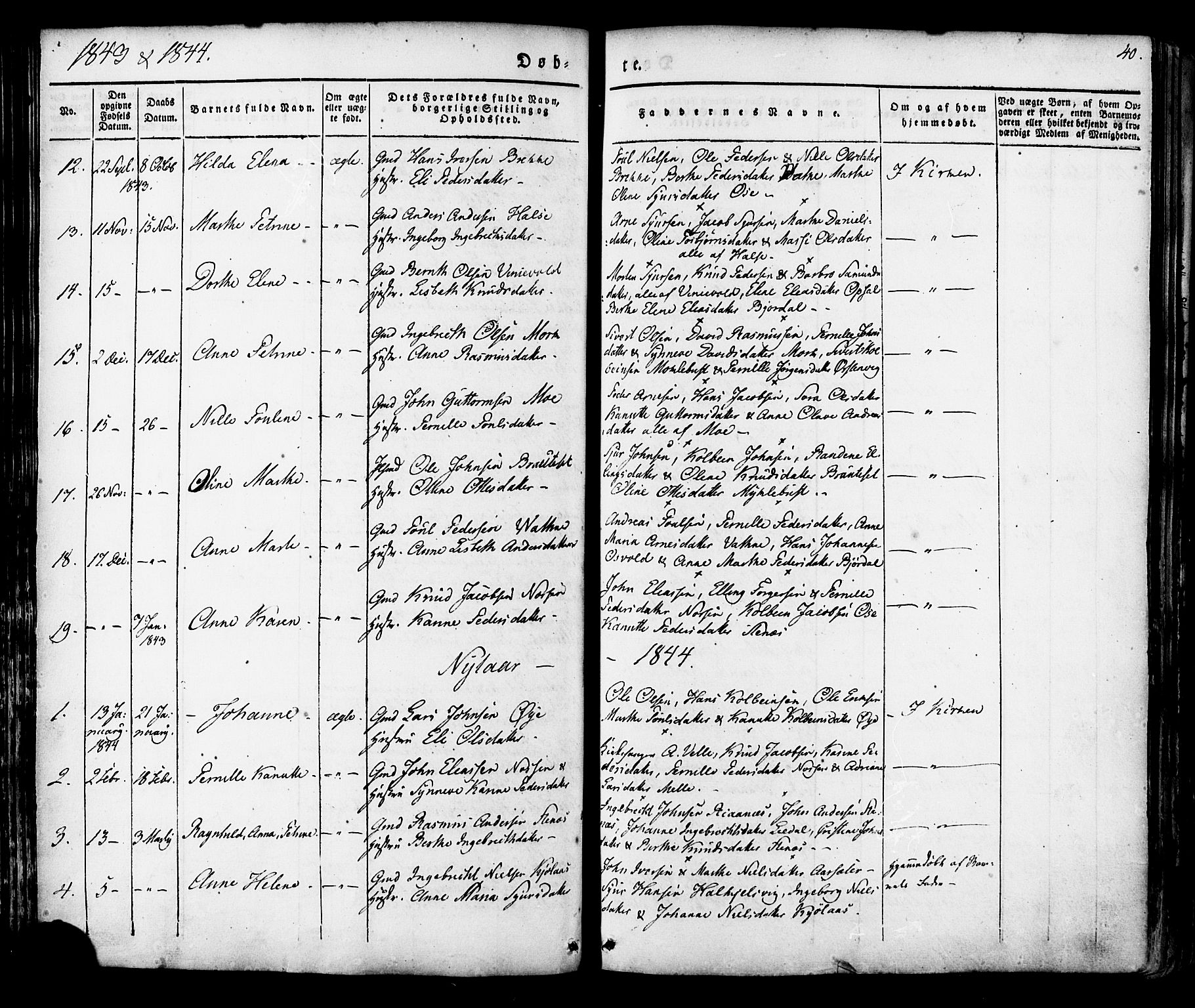 Ministerialprotokoller, klokkerbøker og fødselsregistre - Møre og Romsdal, AV/SAT-A-1454/513/L0174: Parish register (official) no. 513A01, 1831-1855, p. 40