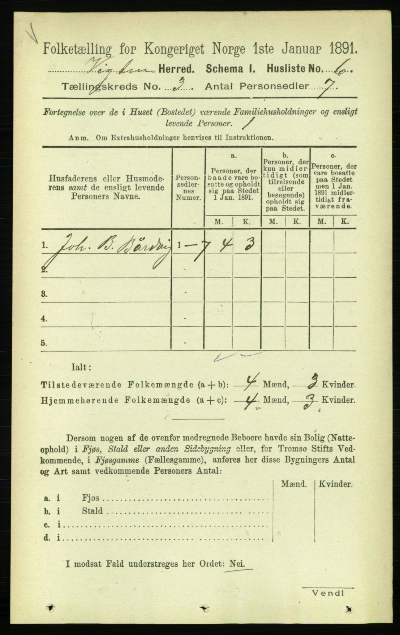 RA, 1891 census for 1750 Vikna, 1891, p. 1664