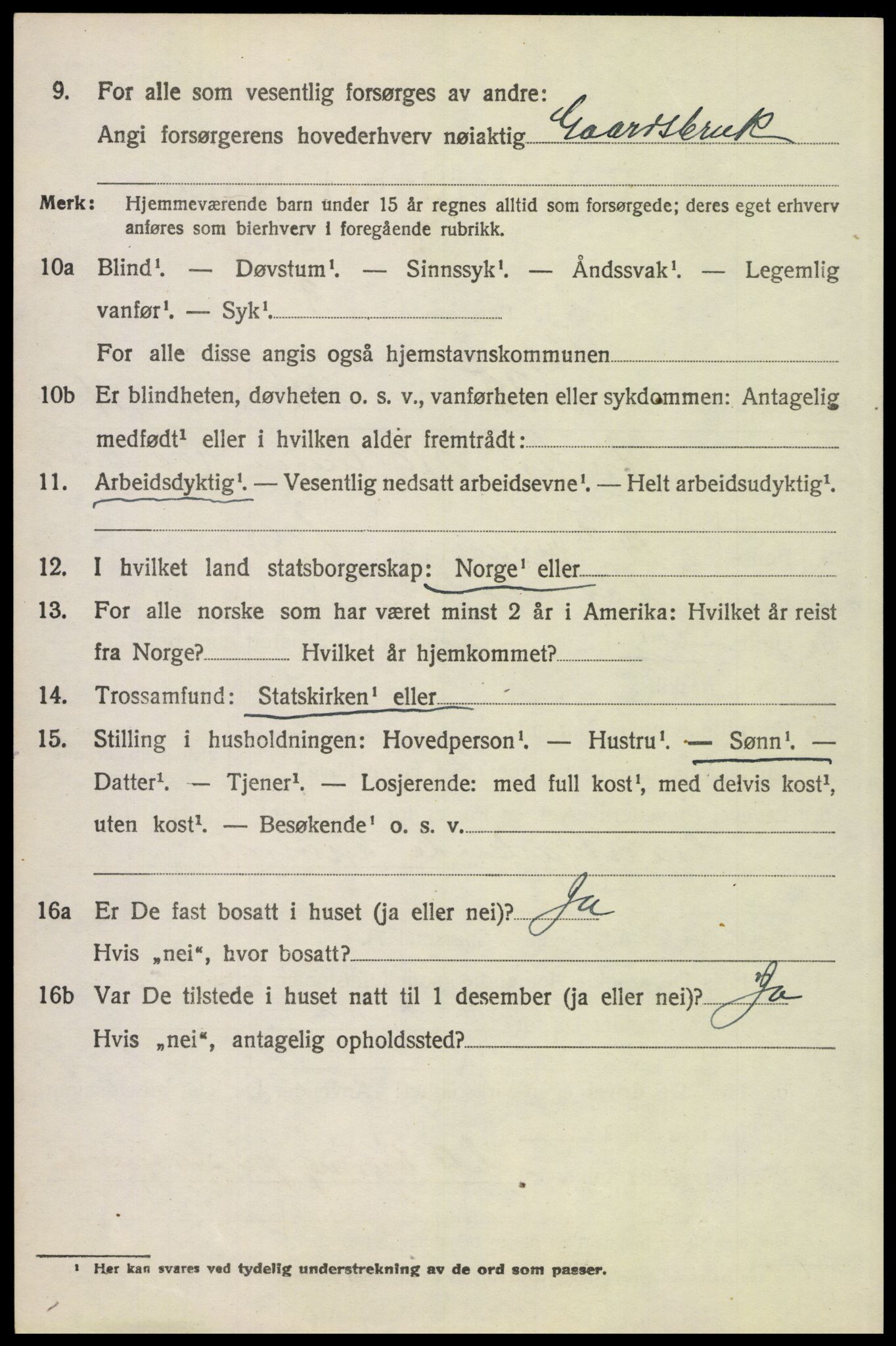 SAH, 1920 census for Tolga, 1920, p. 3906