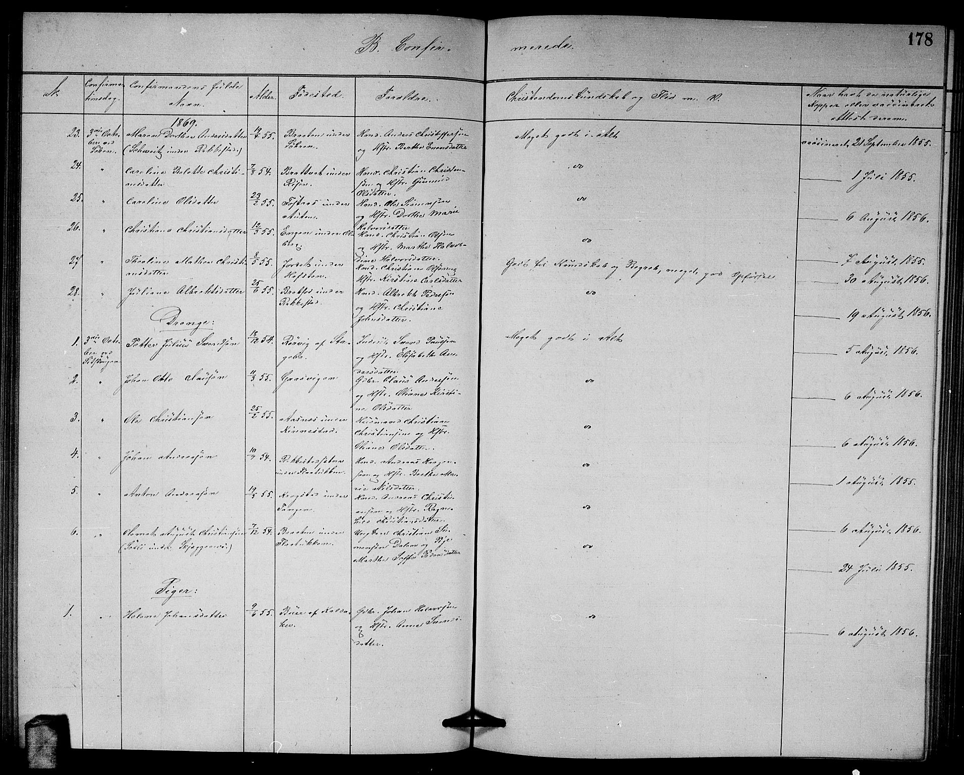 Høland prestekontor Kirkebøker, AV/SAO-A-10346a/G/Ga/L0006: Parish register (copy) no. I 6, 1869-1879, p. 178