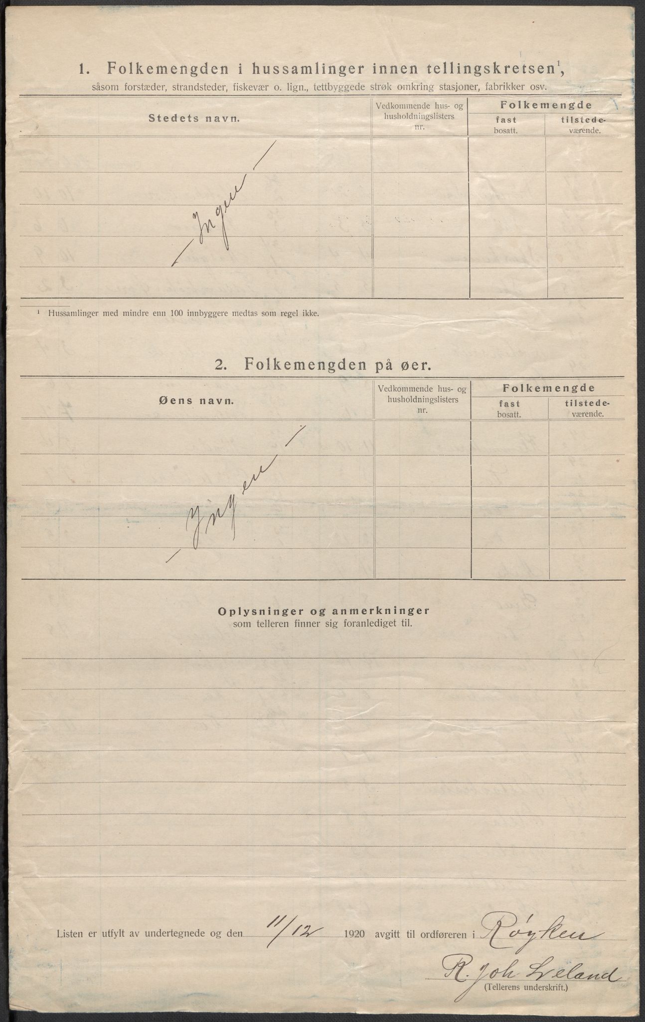 SAKO, 1920 census for Røyken, 1920, p. 21
