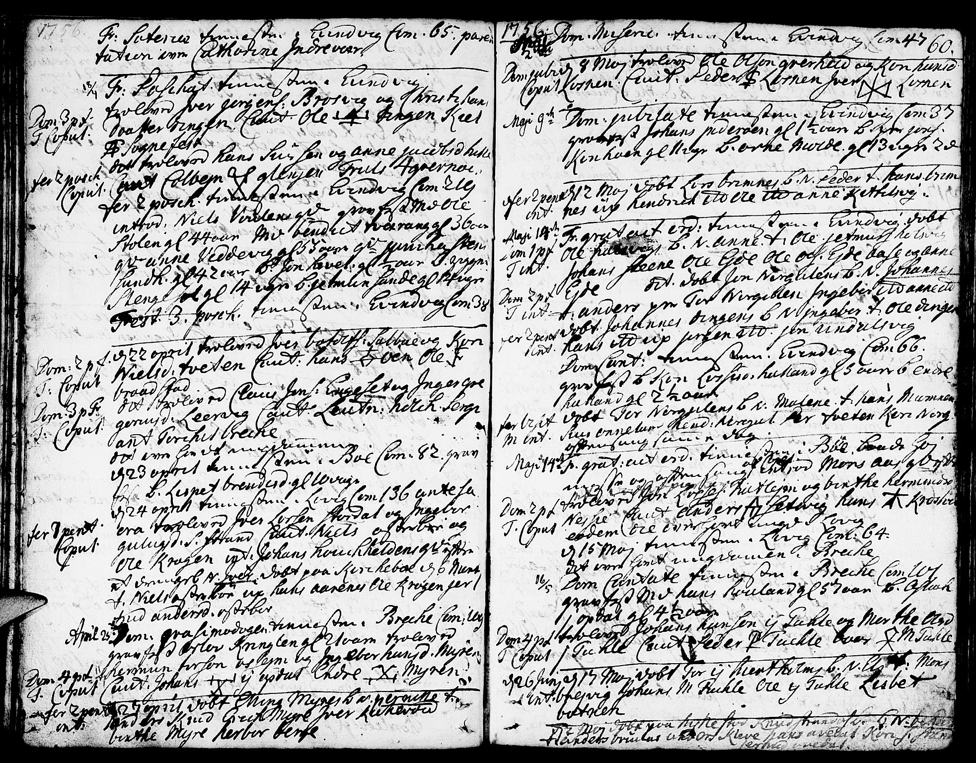 Gulen sokneprestembete, SAB/A-80201/H/Haa/Haaa/L0012: Parish register (official) no. A 12, 1749-1776, p. 60