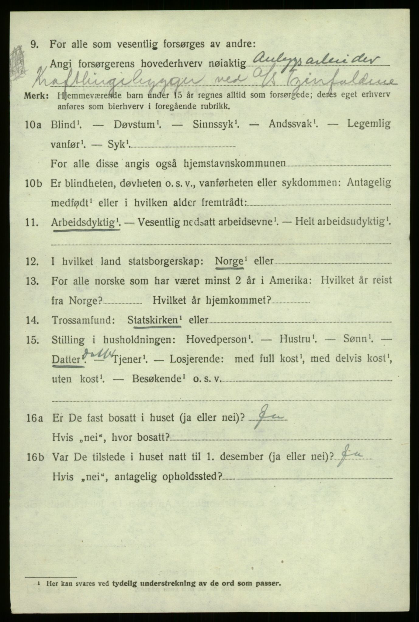 SAB, 1920 census for Lærdal, 1920, p. 1755