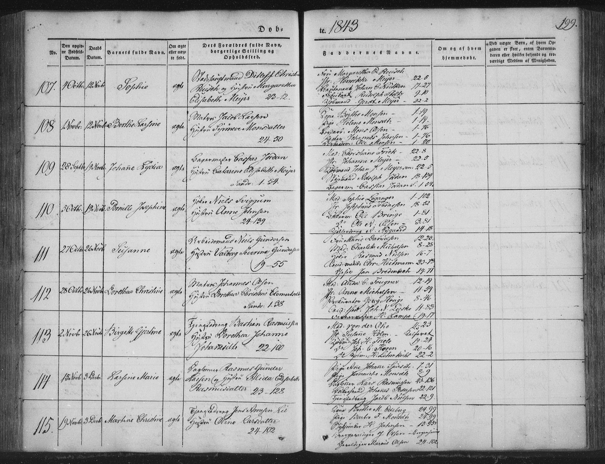 Korskirken sokneprestembete, SAB/A-76101/H/Haa/L0016: Parish register (official) no. B 2, 1841-1851, p. 199