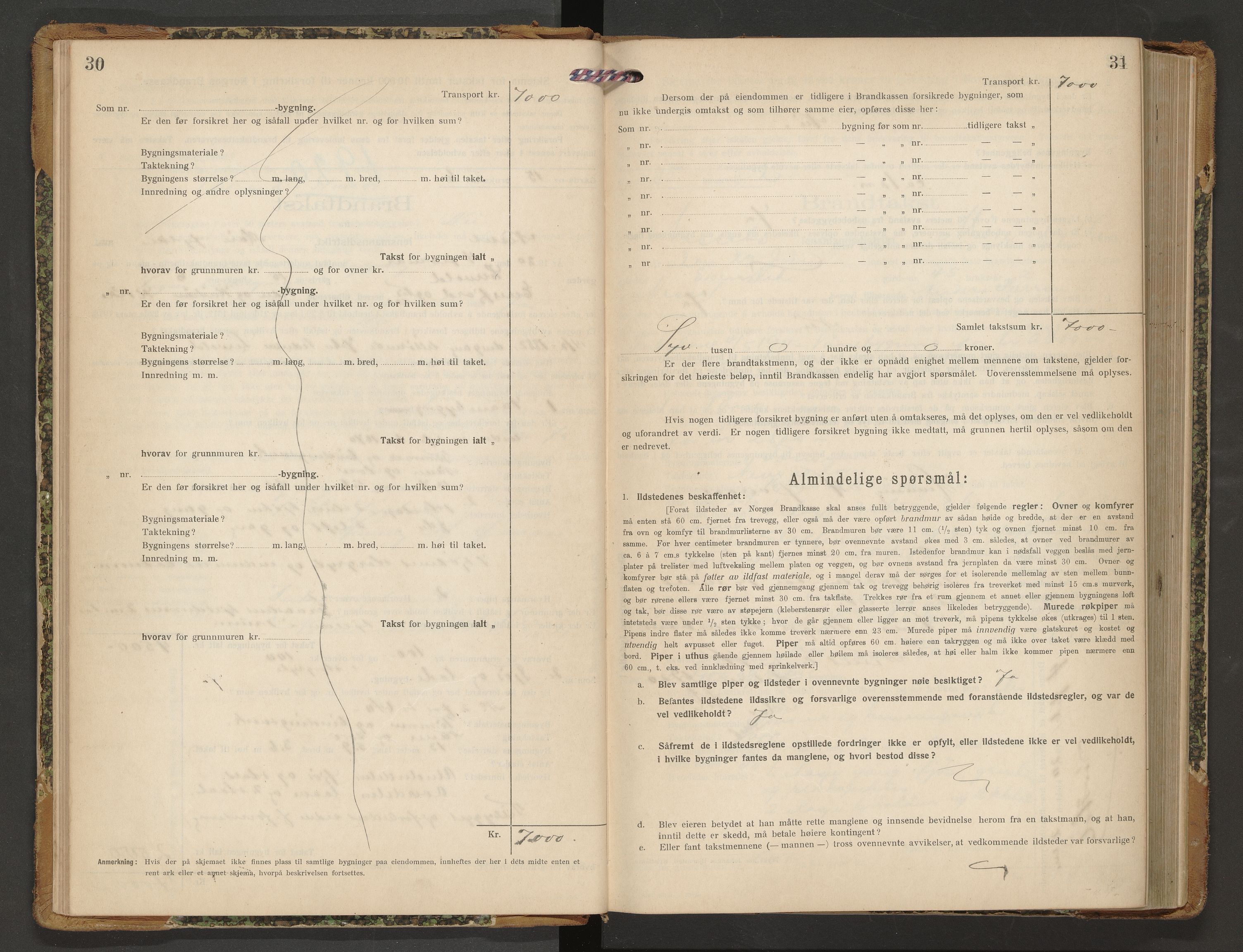 Norges Brannkasse Nesset, AV/SAT-A-5501/F/Fb/L0003: Branntakstprotokoll, 1919-1932, p. 30-31