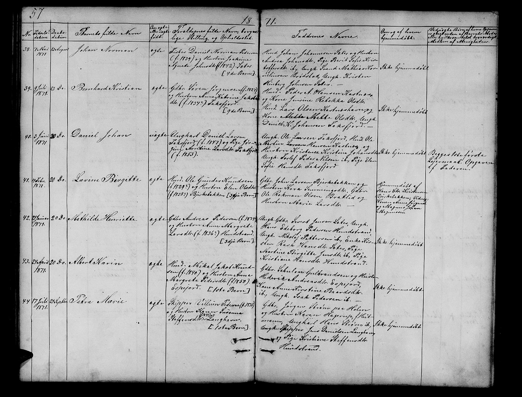 Tranøy sokneprestkontor, SATØ/S-1313/I/Ia/Iab/L0012klokker: Parish register (copy) no. 12, 1859-1874, p. 57