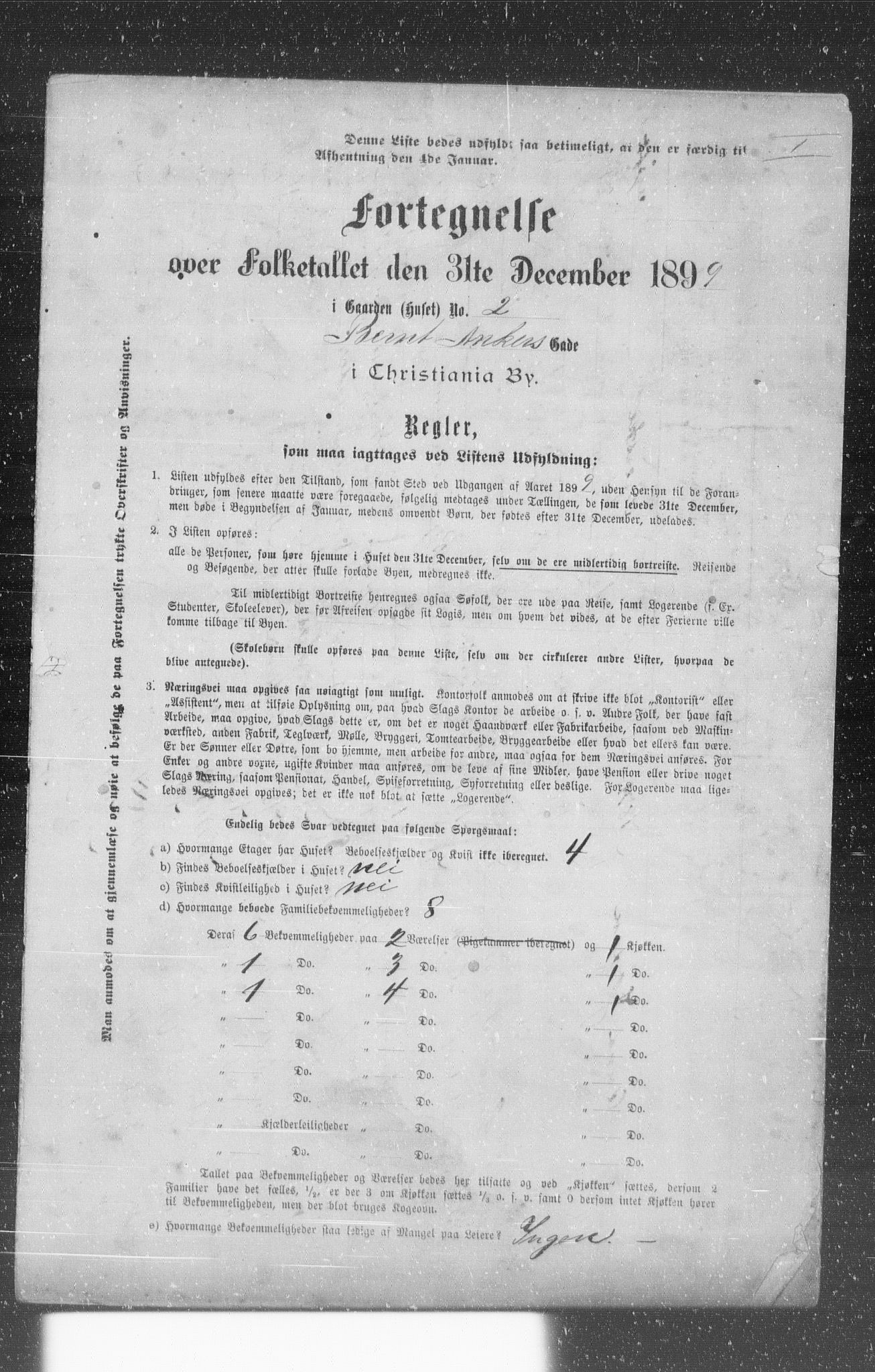 OBA, Municipal Census 1899 for Kristiania, 1899, p. 656