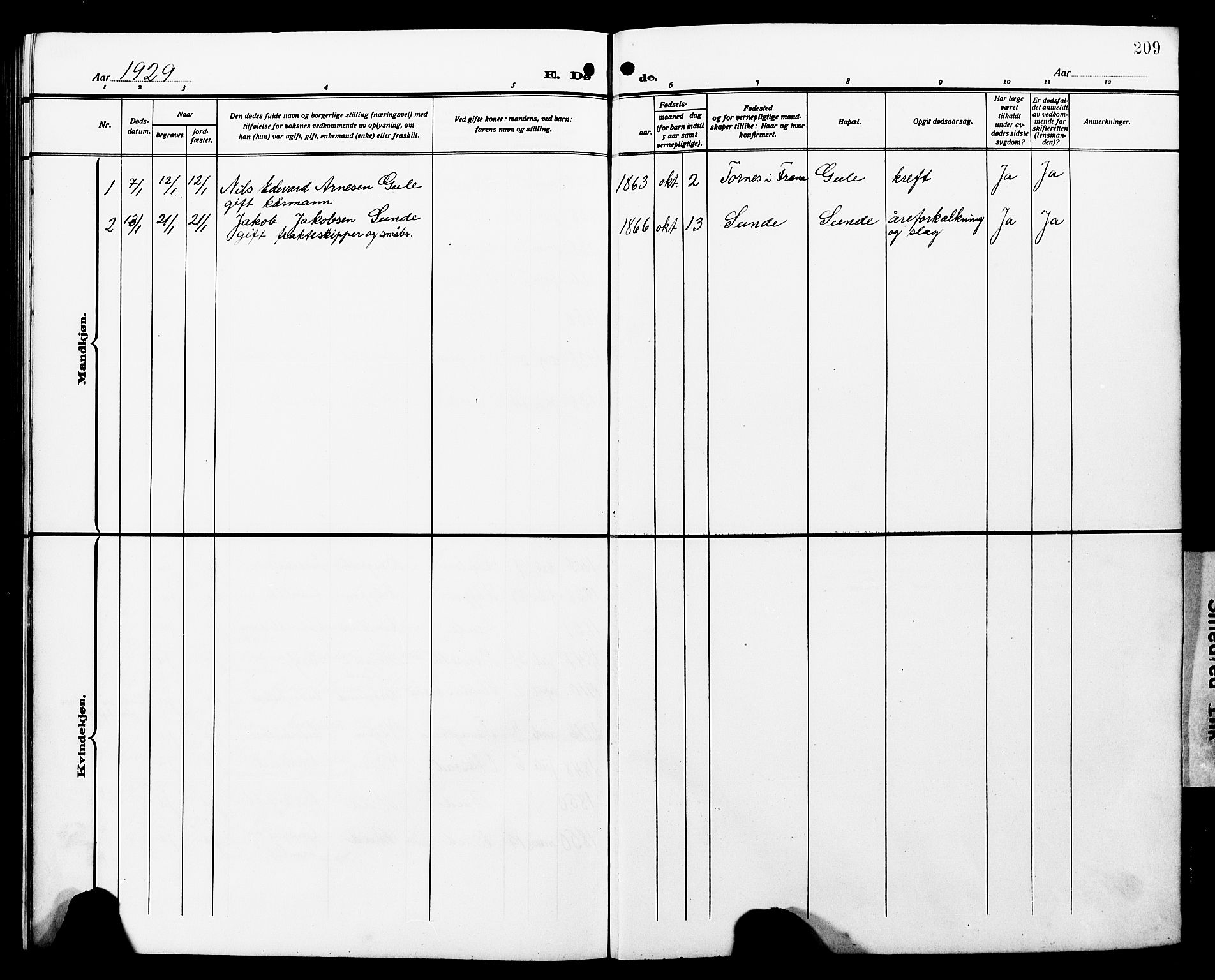 Ministerialprotokoller, klokkerbøker og fødselsregistre - Møre og Romsdal, SAT/A-1454/566/L0774: Parish register (copy) no. 566C03, 1910-1929, p. 209