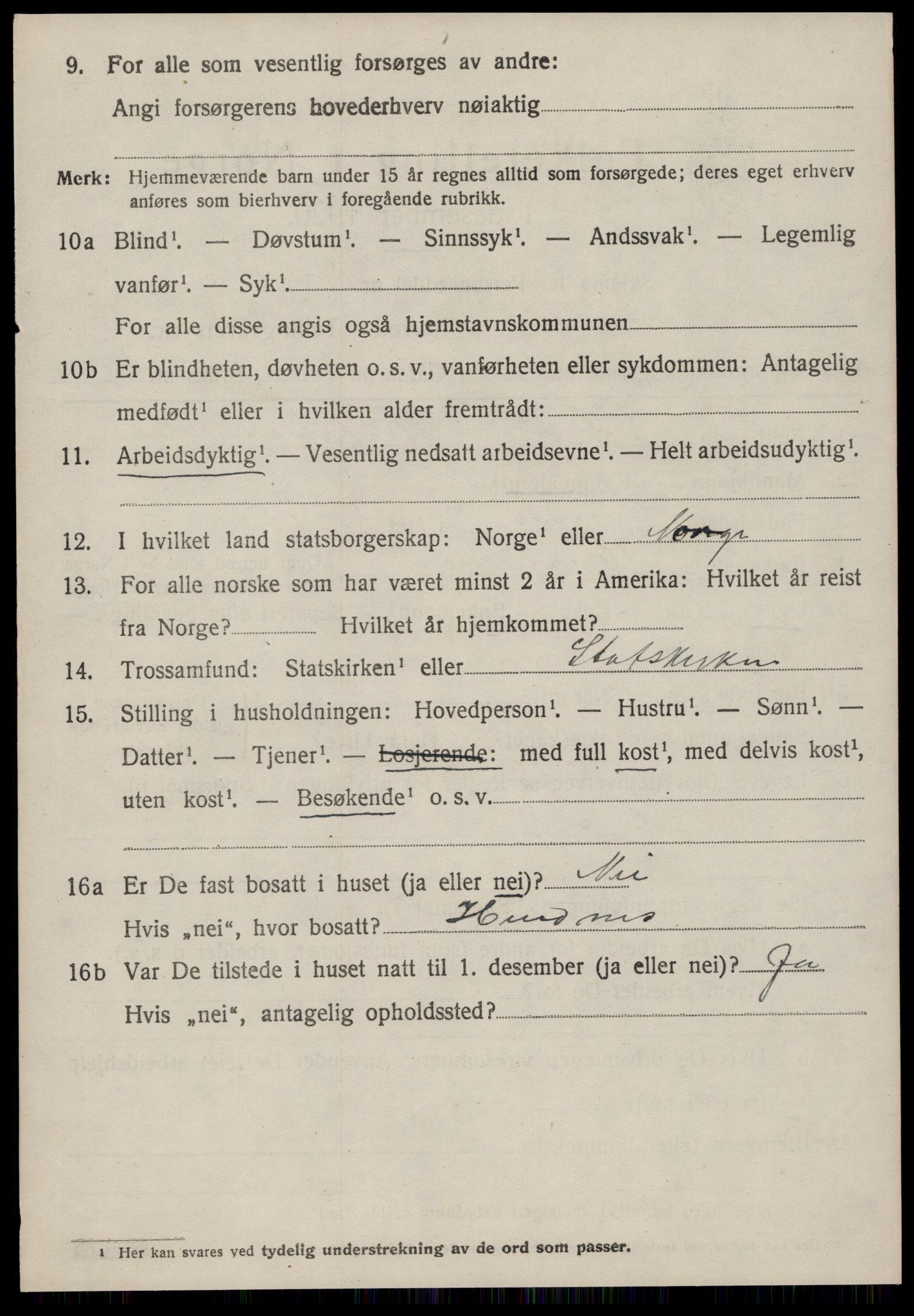 SAT, 1920 census for Bremsnes, 1920, p. 5152