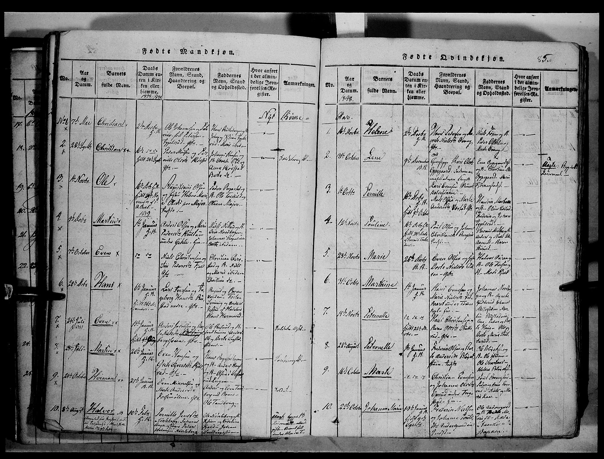 Østre Toten prestekontor, SAH/PREST-104/H/Ha/Haa/L0001: Parish register (official) no. 1, 1828-1839, p. 85