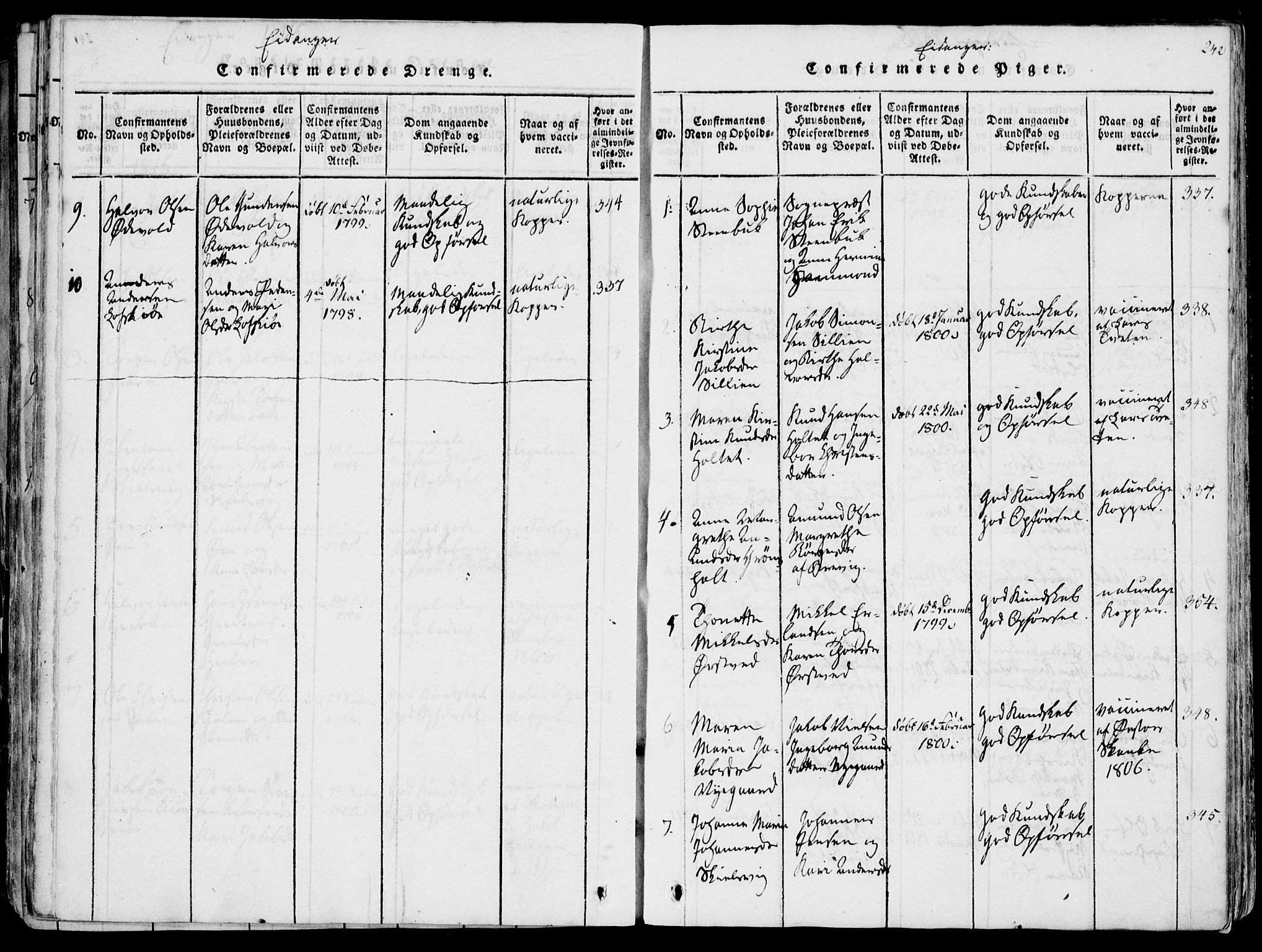 Eidanger kirkebøker, SAKO/A-261/F/Fa/L0007: Parish register (official) no. 7, 1814-1831, p. 242