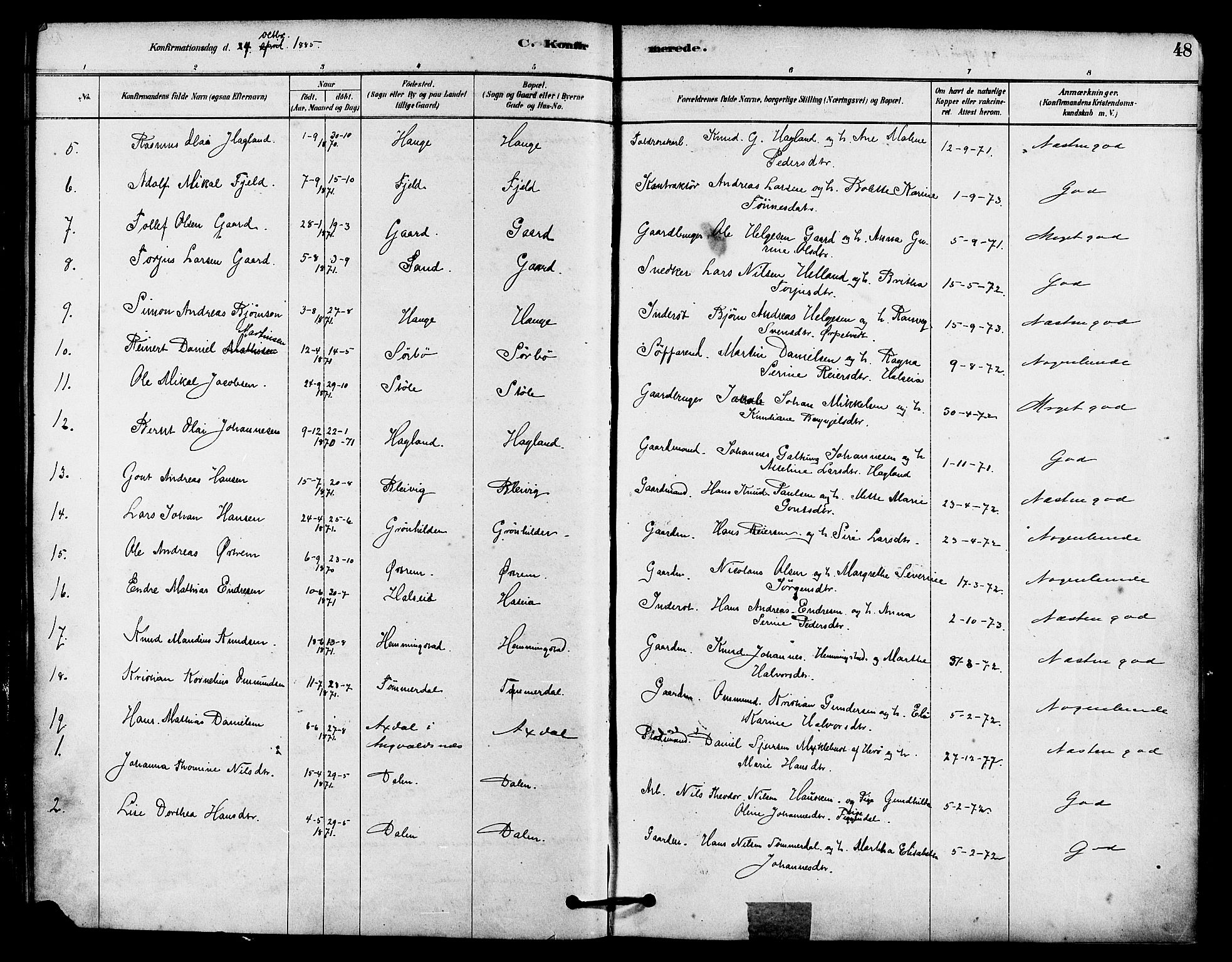 Haugesund sokneprestkontor, AV/SAST-A -101863/H/Ha/Haa/L0002: Parish register (official) no. A 2, 1878-1886, p. 48