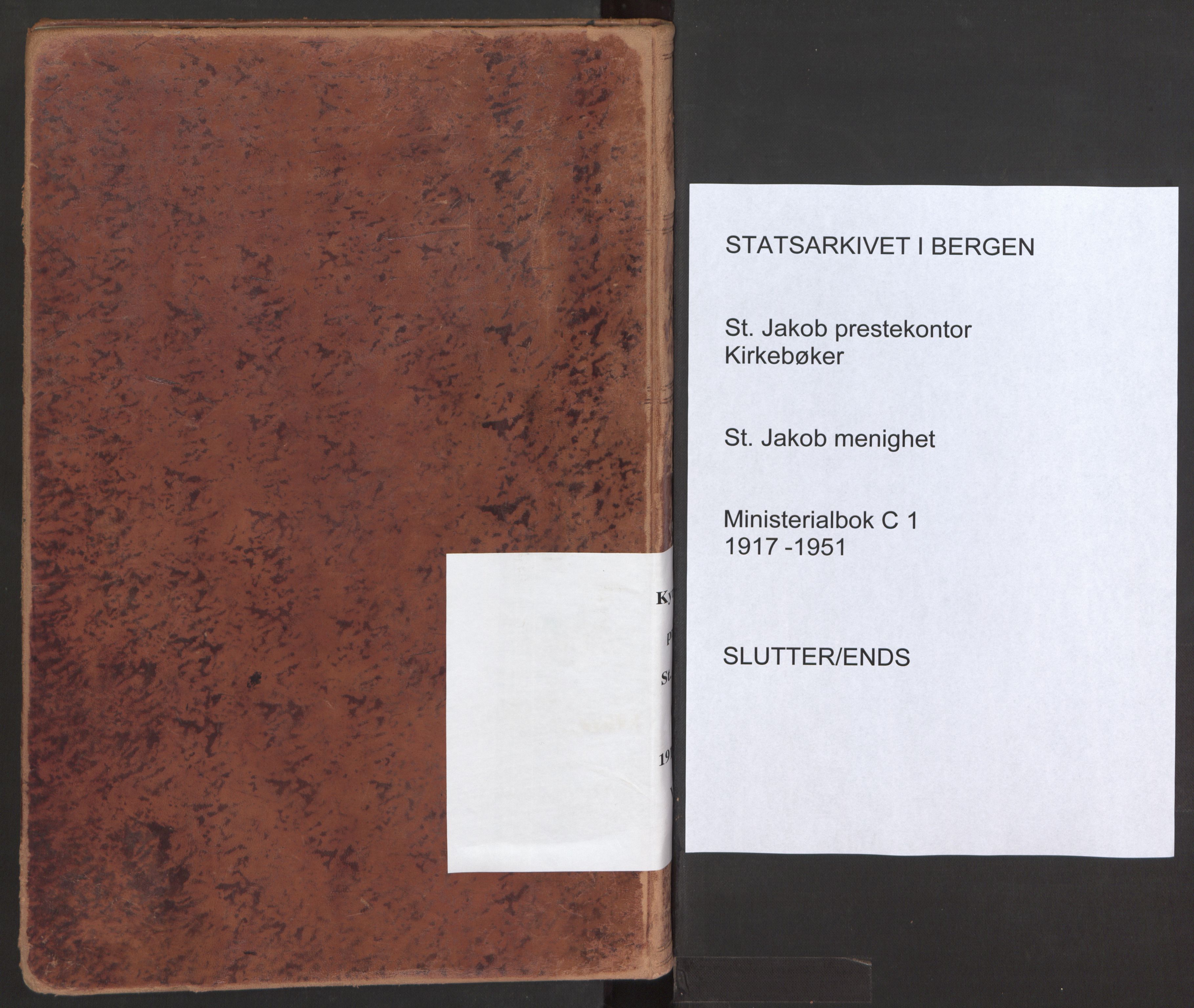 St. Jacob sokneprestembete, AV/SAB-A-78001/H/Haa/L0005: Parish register (official) no. C 1, 1917-1951