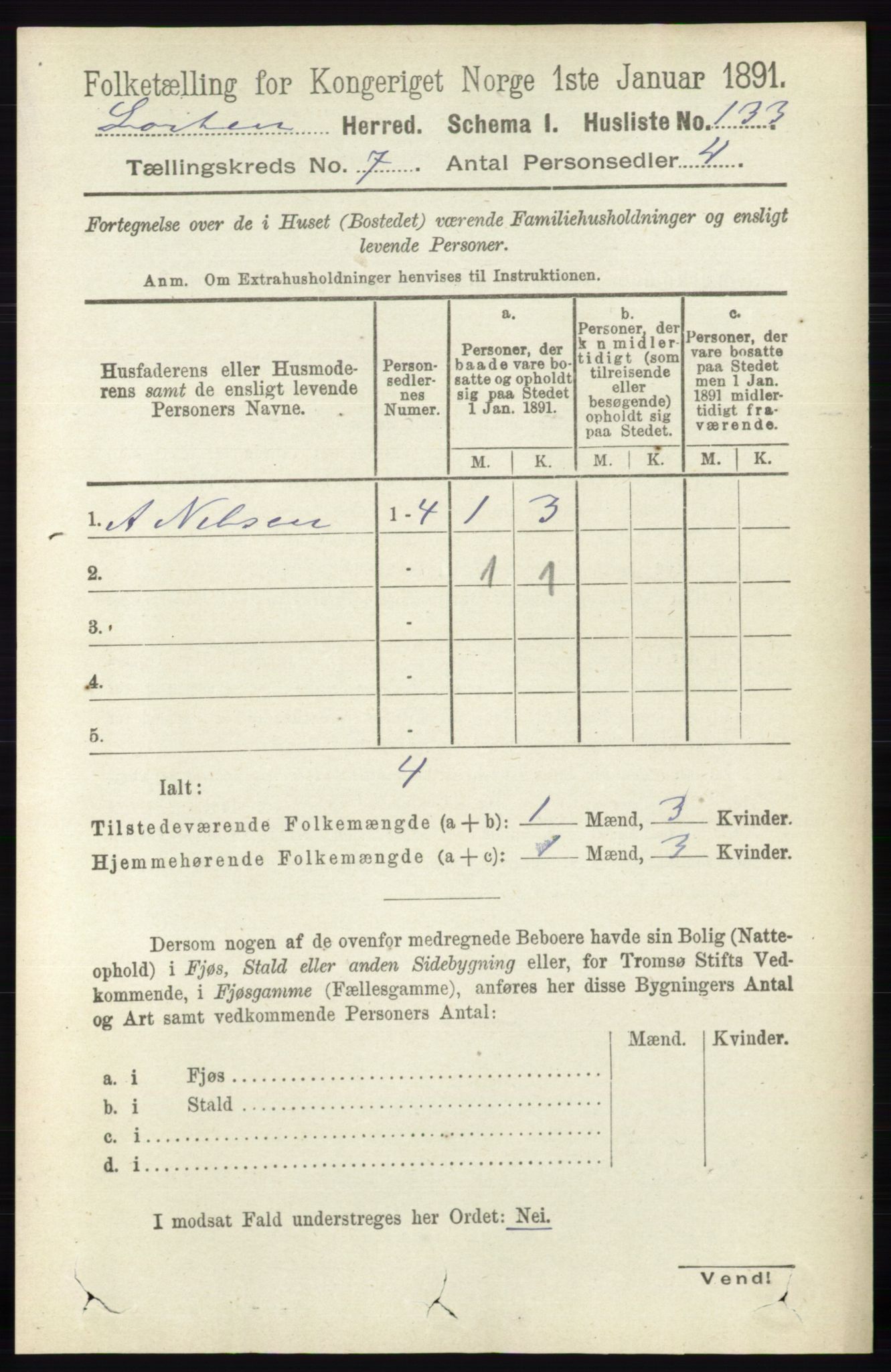 RA, 1891 census for 0415 Løten, 1891, p. 4401