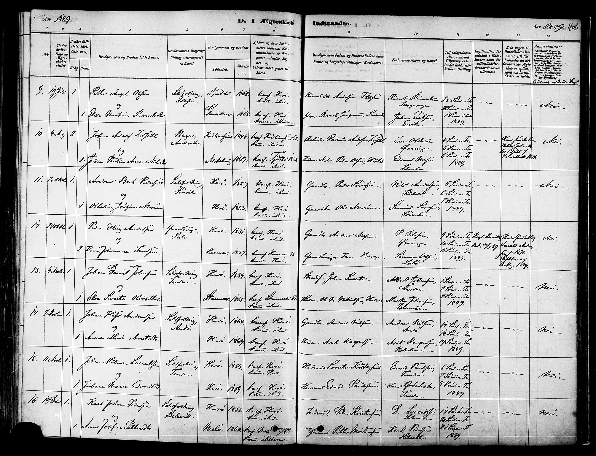 Ministerialprotokoller, klokkerbøker og fødselsregistre - Nordland, AV/SAT-A-1459/834/L0507: Parish register (official) no. 834A05, 1878-1892, p. 406