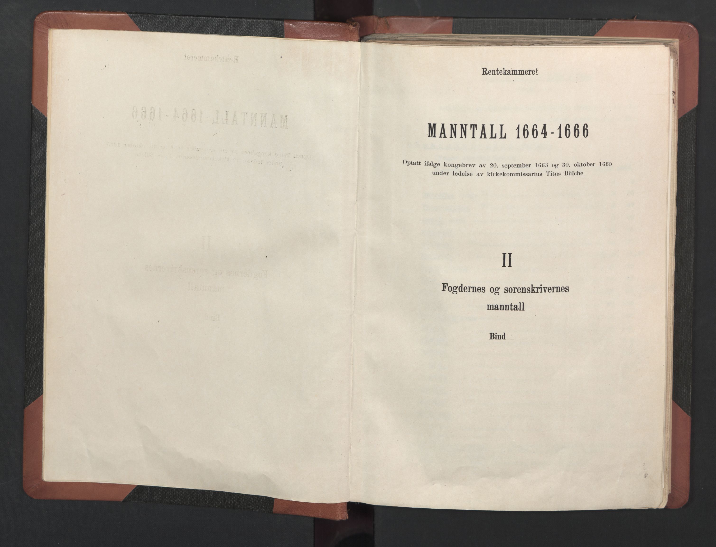 RA, Bailiff's Census 1664-1666, no. 8: Råbyggelaget fogderi, 1664-1665