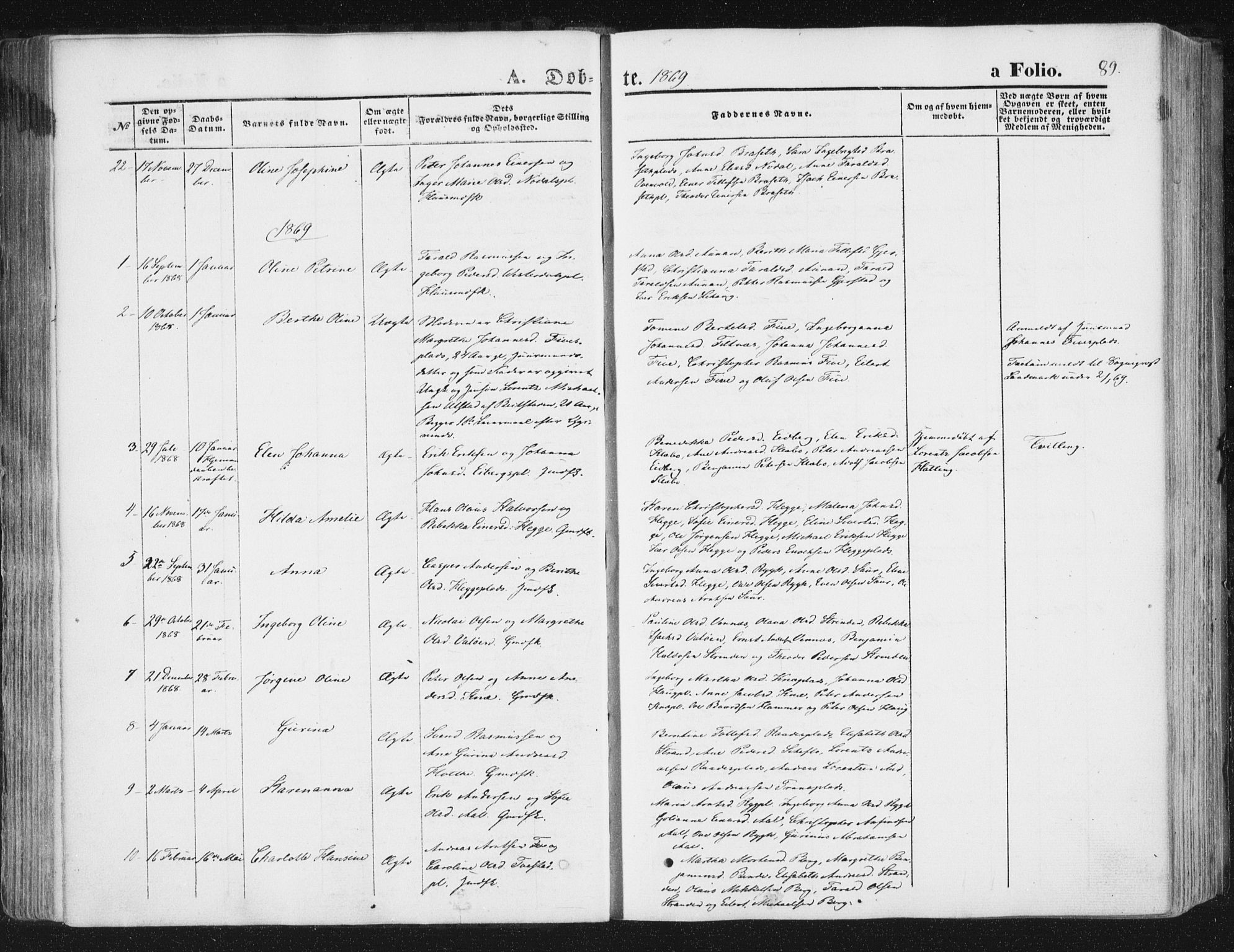 Ministerialprotokoller, klokkerbøker og fødselsregistre - Nord-Trøndelag, SAT/A-1458/746/L0447: Parish register (official) no. 746A06, 1860-1877, p. 89