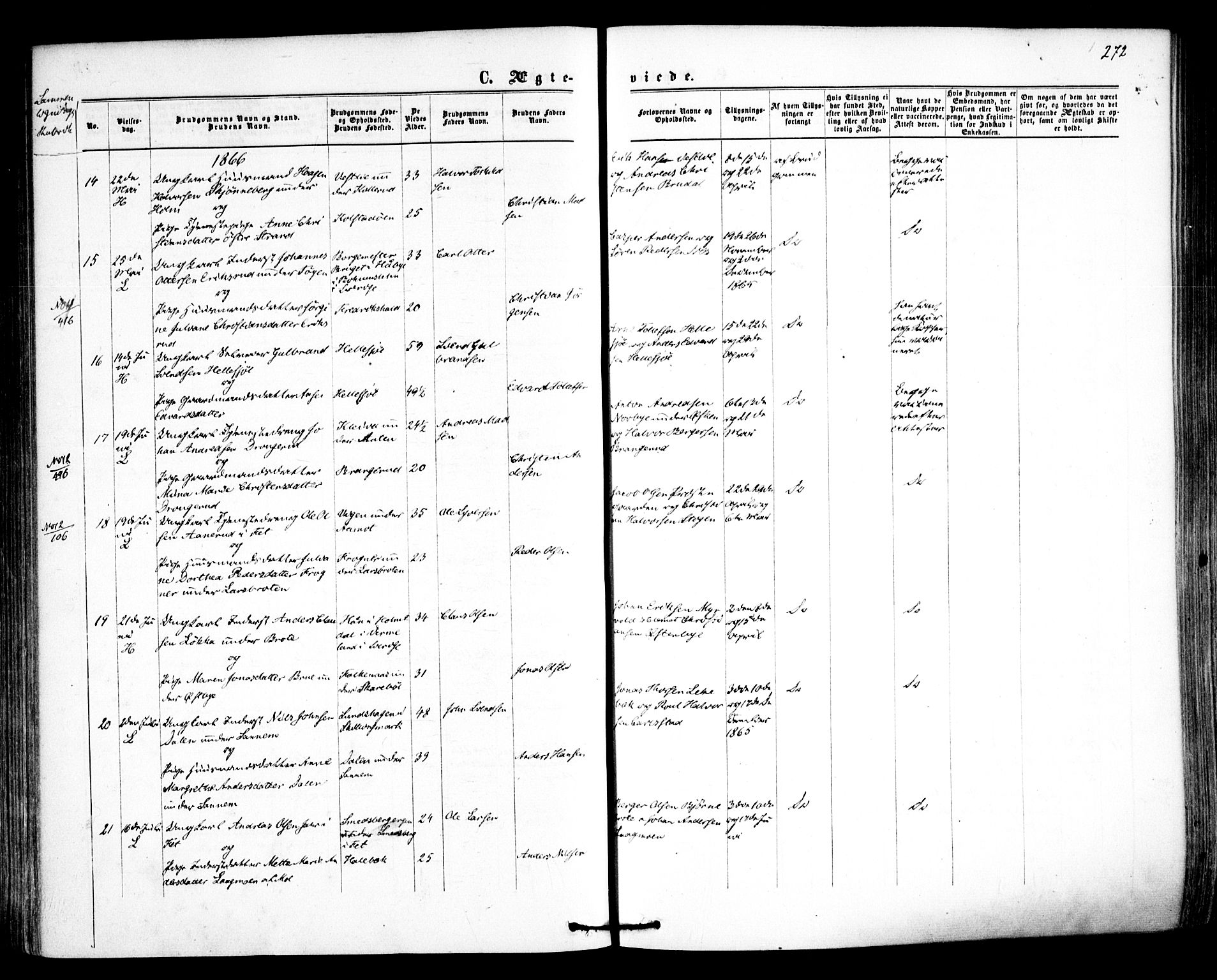 Høland prestekontor Kirkebøker, AV/SAO-A-10346a/F/Fa/L0011: Parish register (official) no. I 11, 1862-1869, p. 272